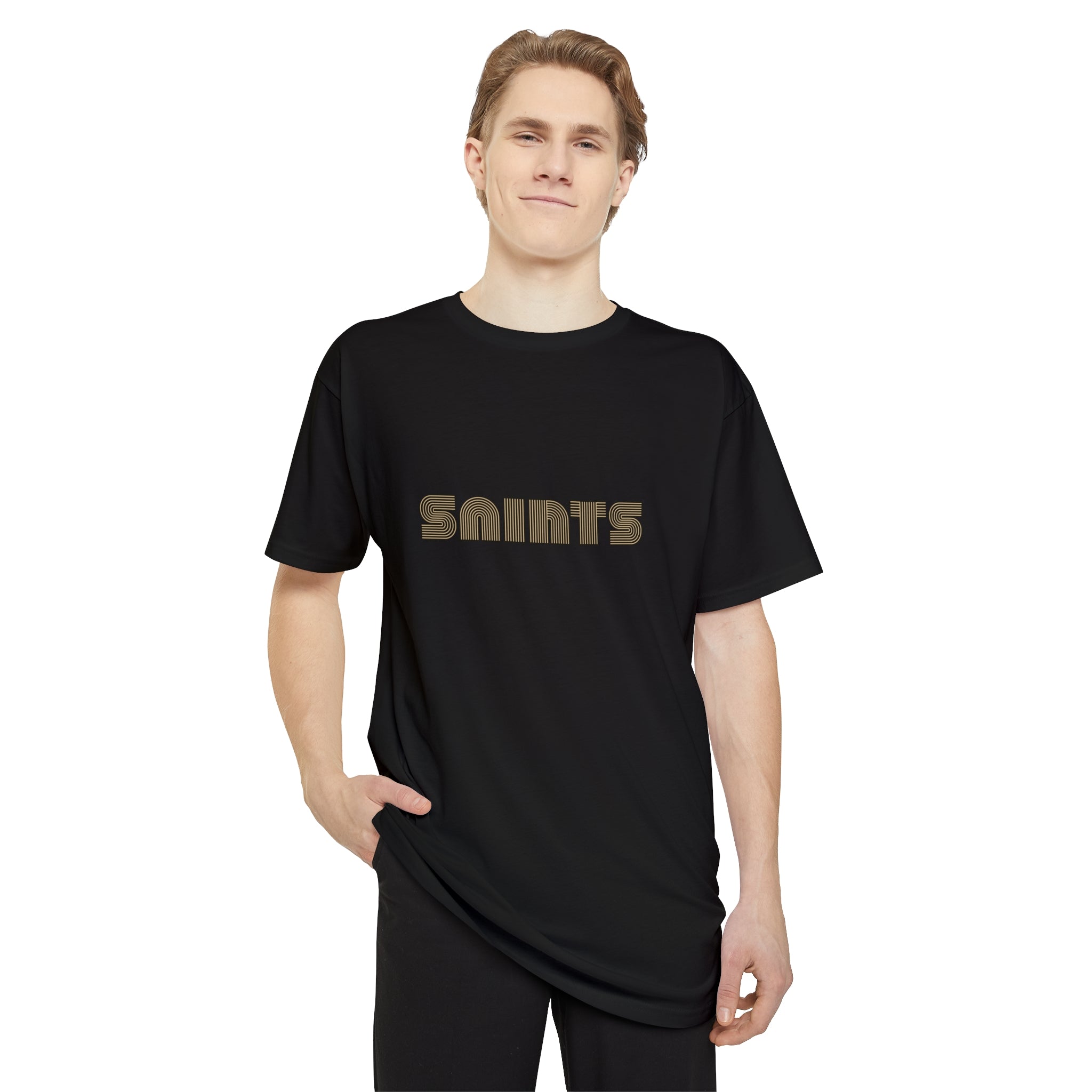 Saints Lined Long Body Curved Hem Tee