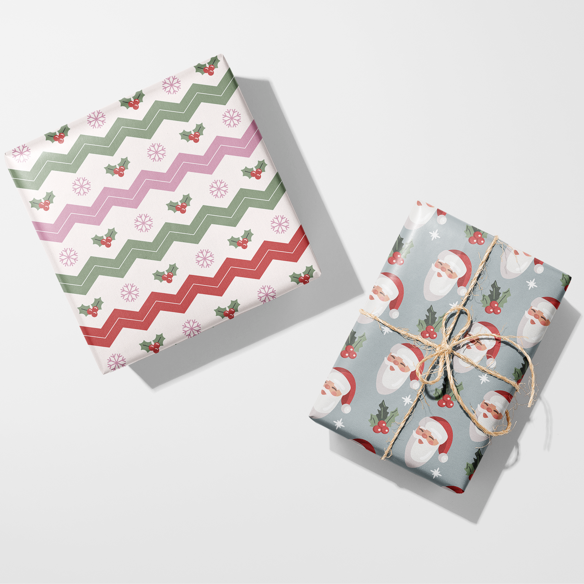 Blushing Santas Wrapping Paper