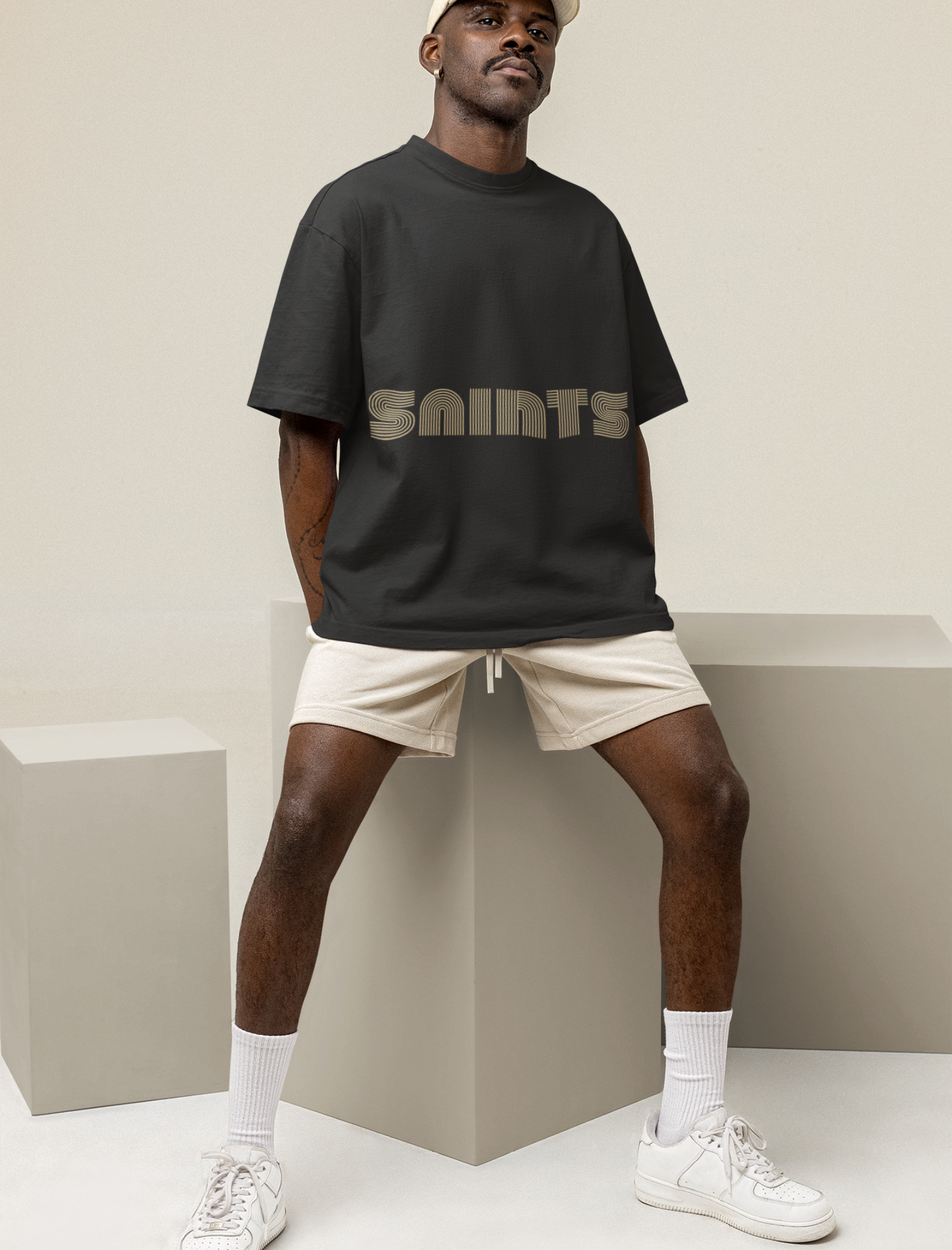 Saints Retro Lined Tee