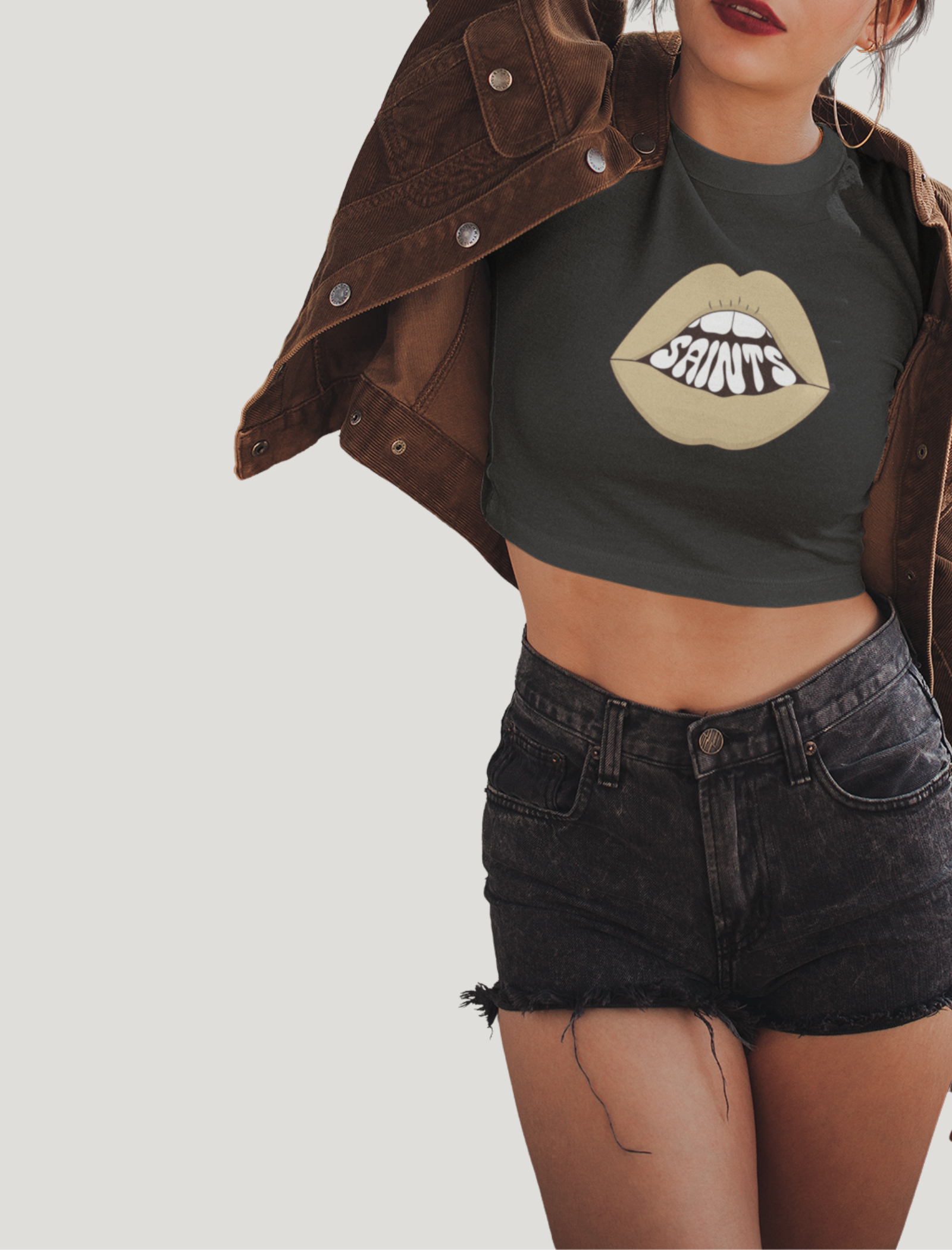 Saints Mouth Retro Crop Top