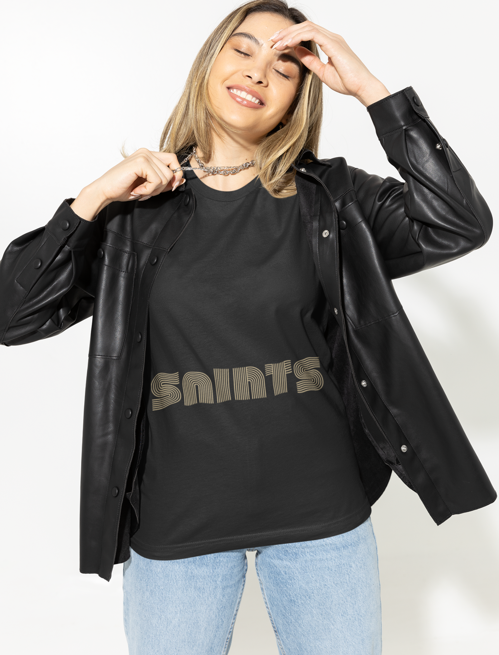 Saints Retro Lined Tee