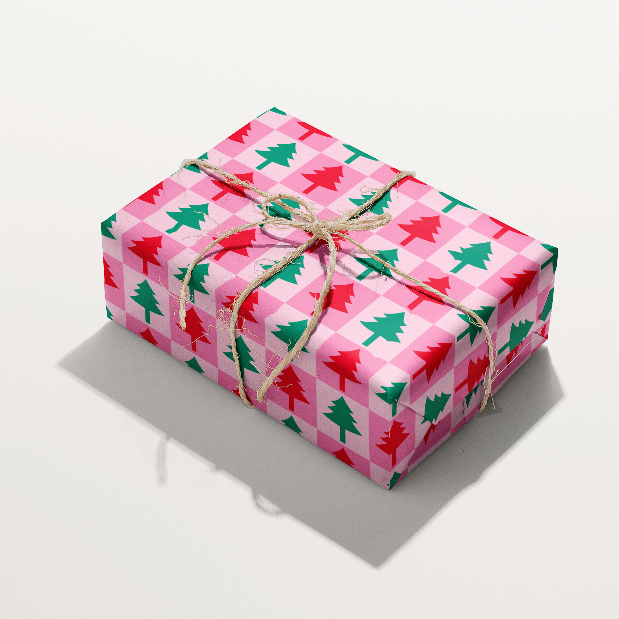 Checkered Trees Wrapping Paper