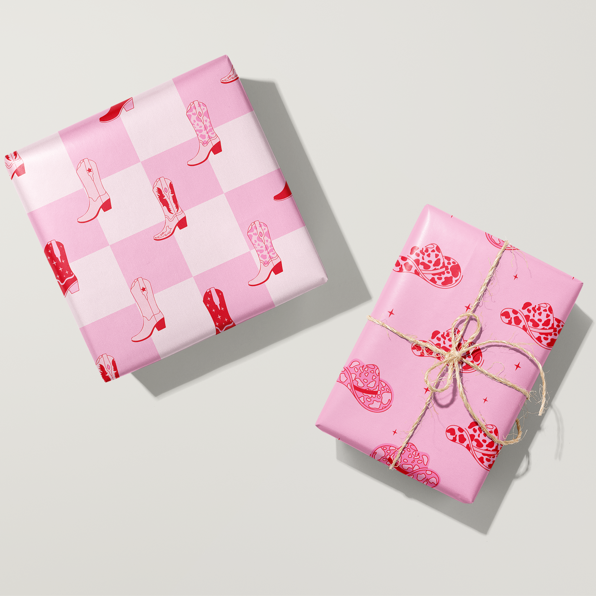 Checkered Cowgirl Boots Wrapping Paper