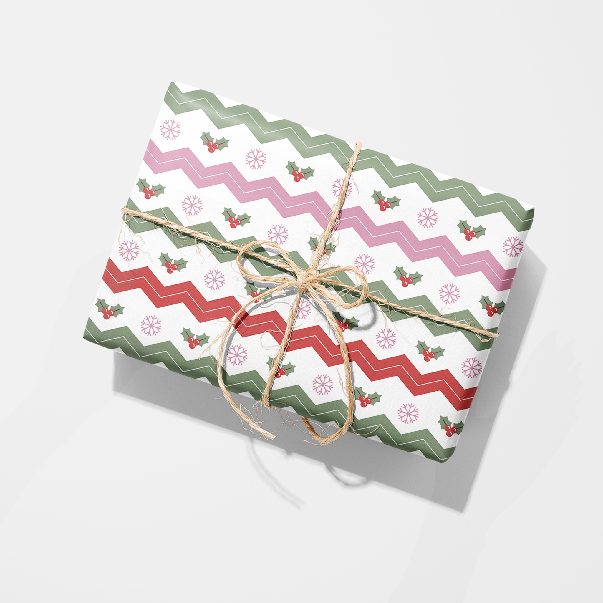 Chevron Mistletoe Wrapping Paper