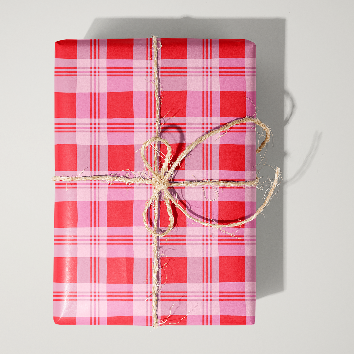 Pink and Red Flannel Wrapping Paper