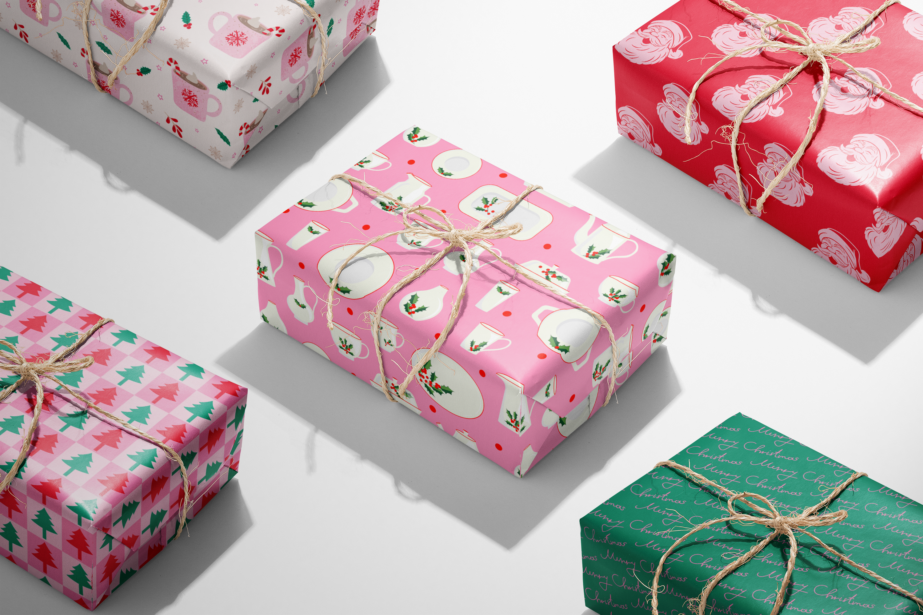 Checkered Trees Wrapping Paper