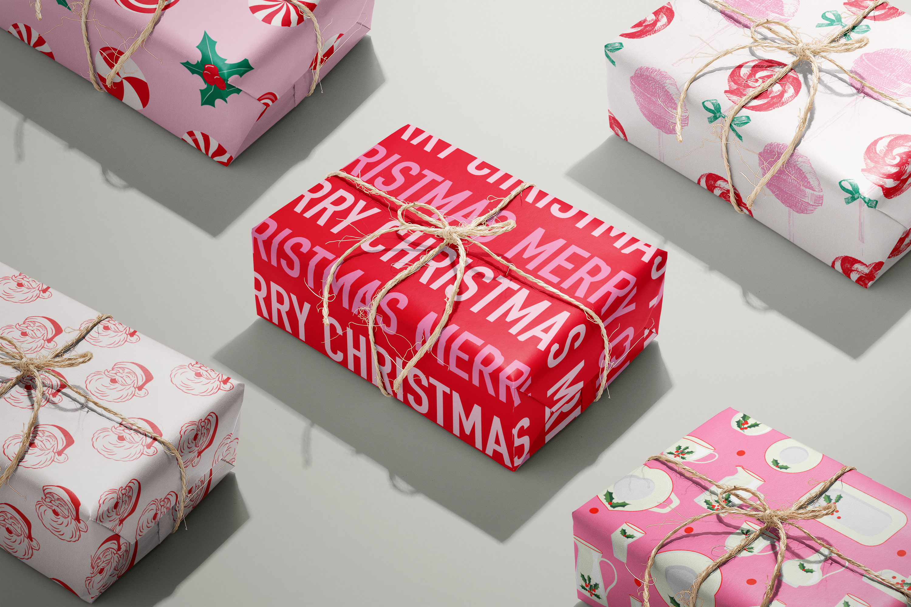 Merry Christmas Text Wrapping Paper