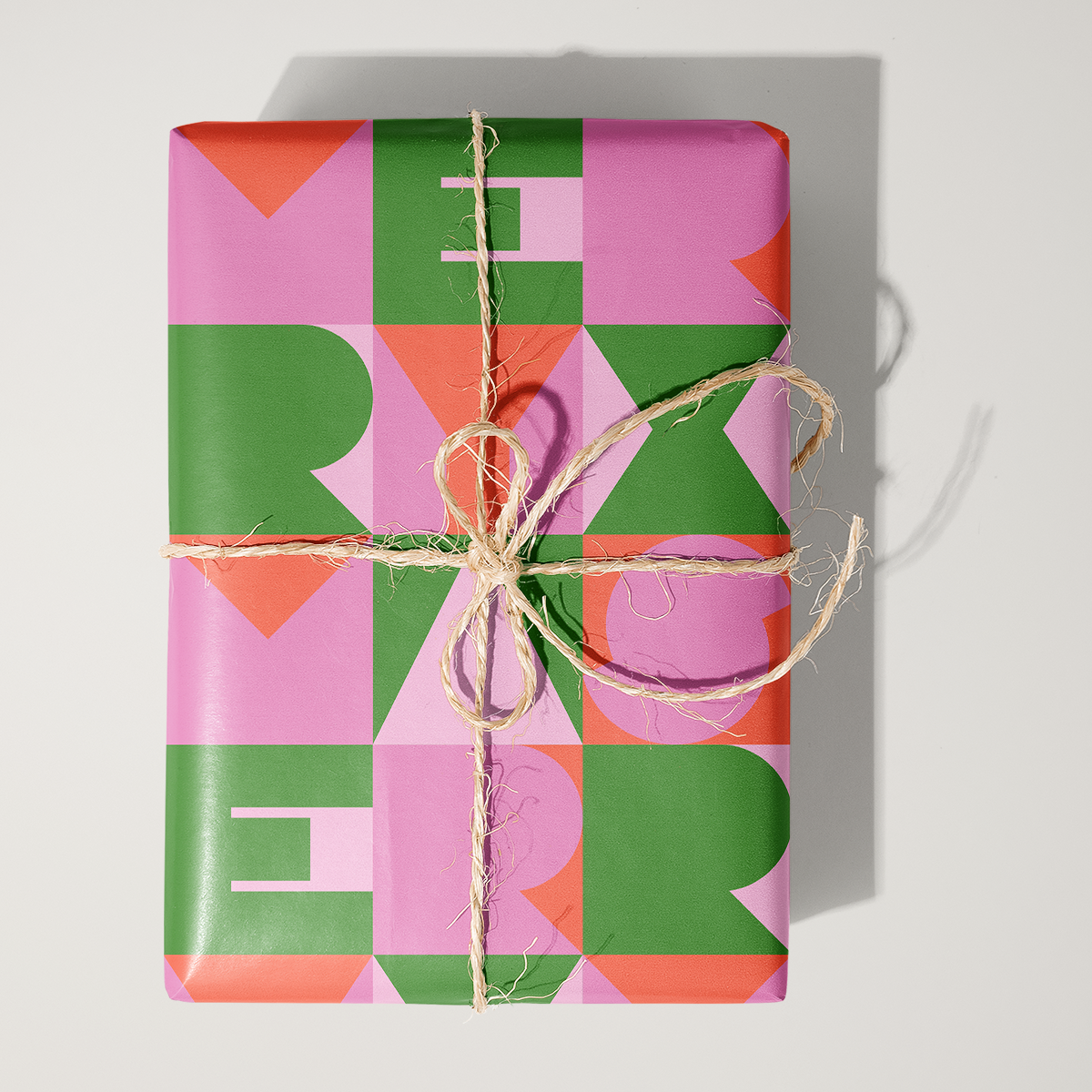 Merry Xmas Blocks Wrapping Paper