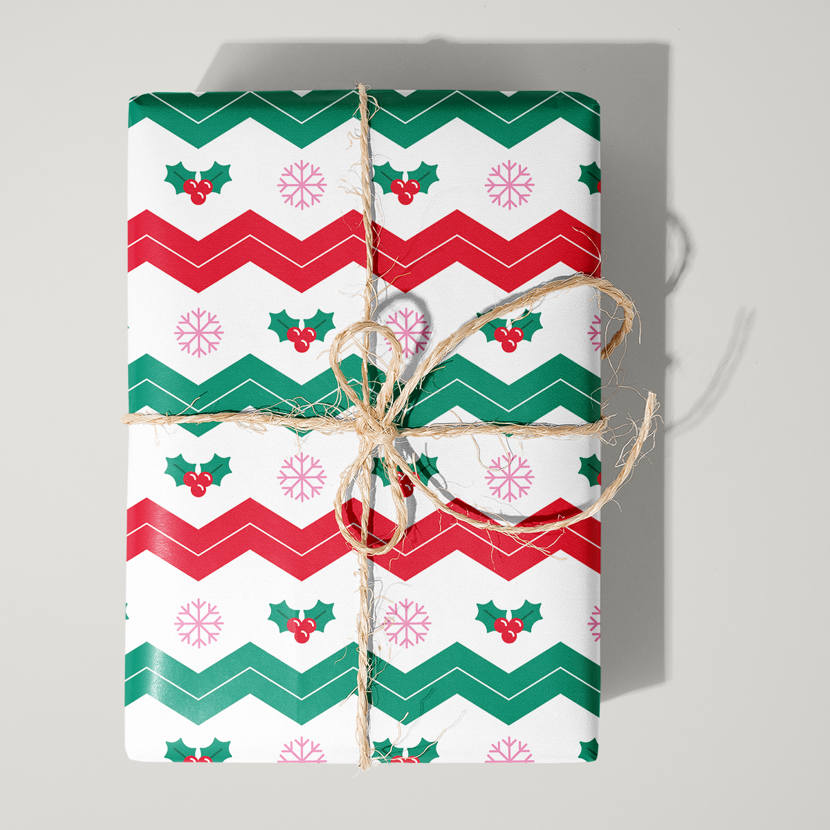 Chevron Mistletoe Wrapping Paper