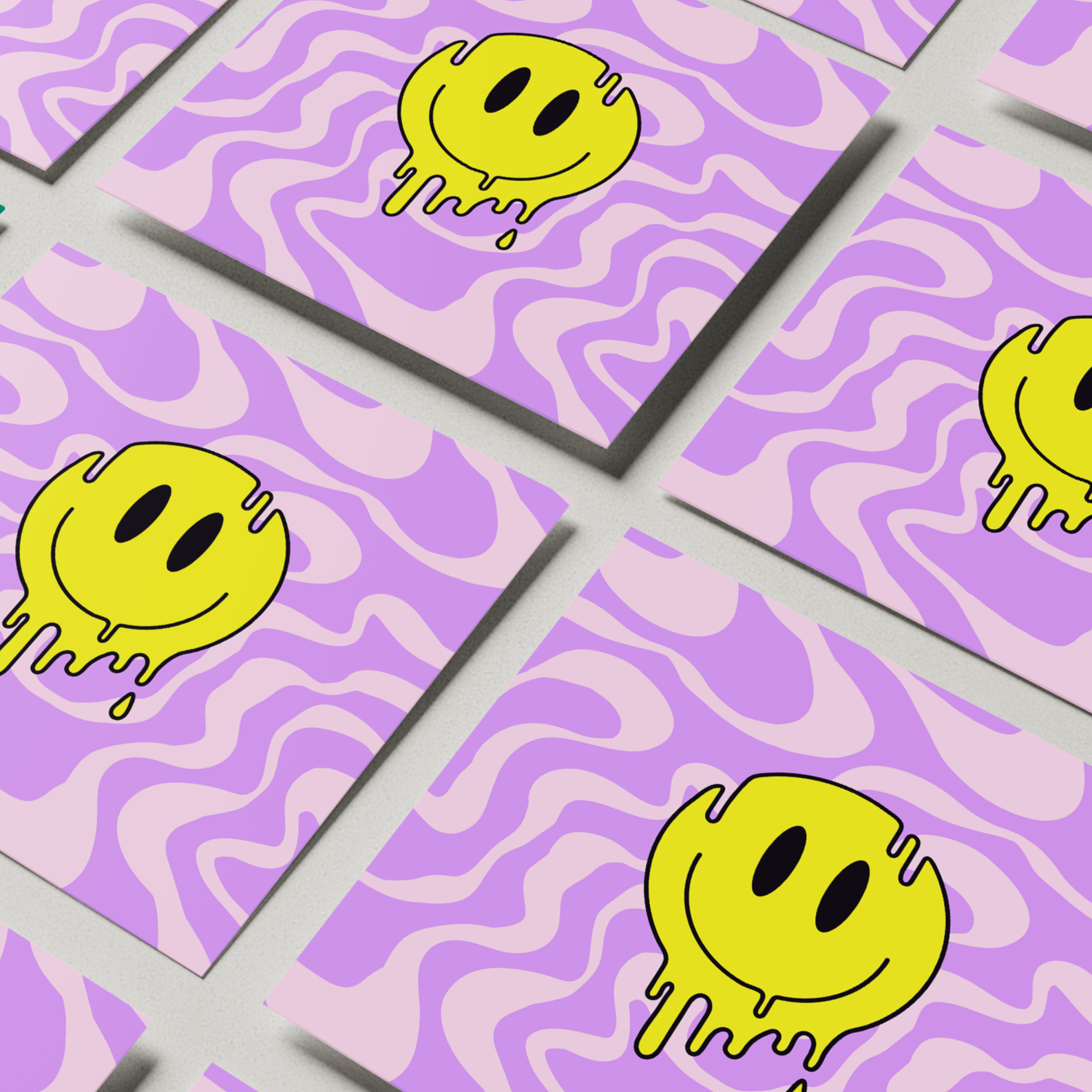 Trippy Smiley Face Card