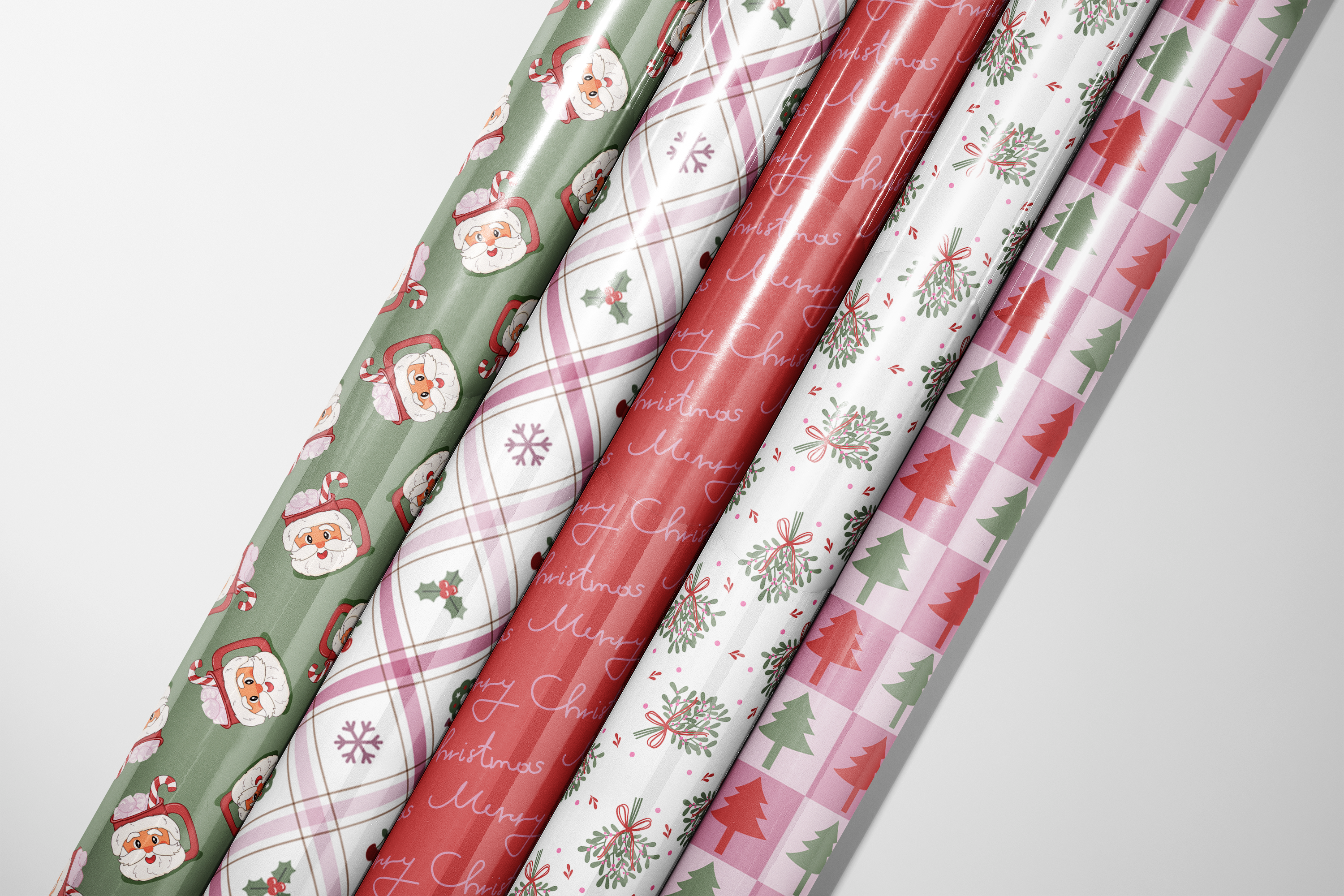 Checkered Christmas Trees Wrapping Paper