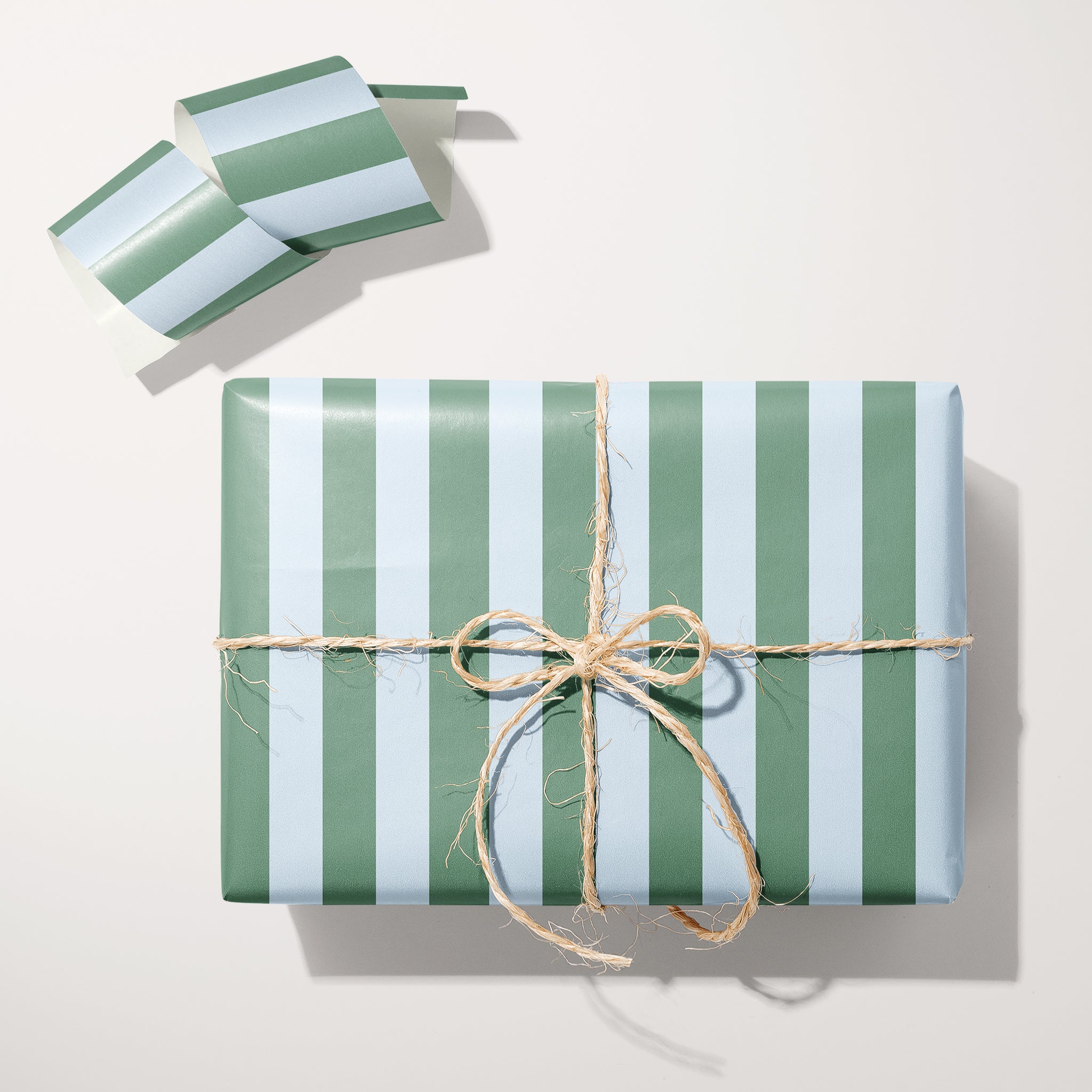 Blue and Green Stripes Wrapping Paper