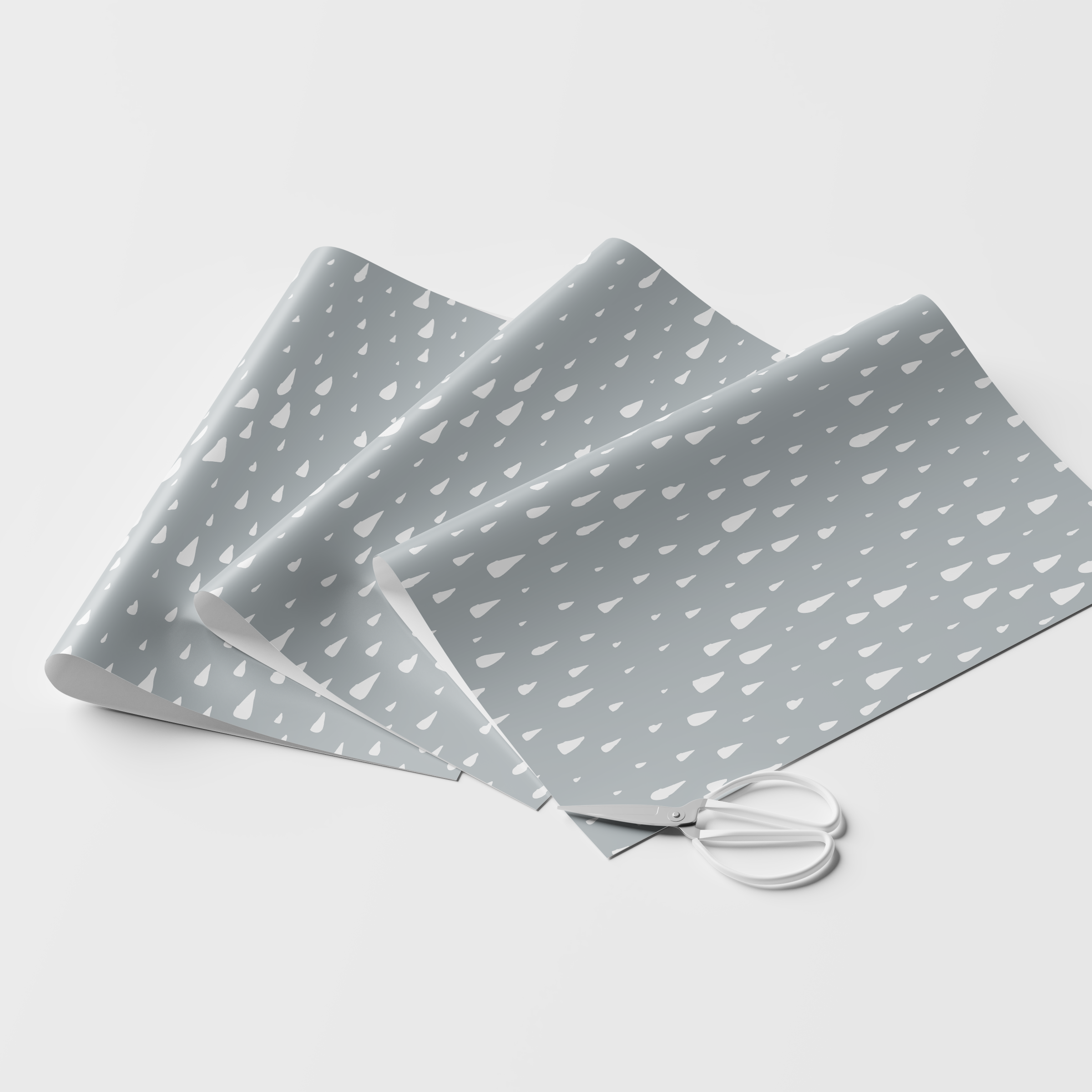 Blue Falling Snow Wrapping Paper