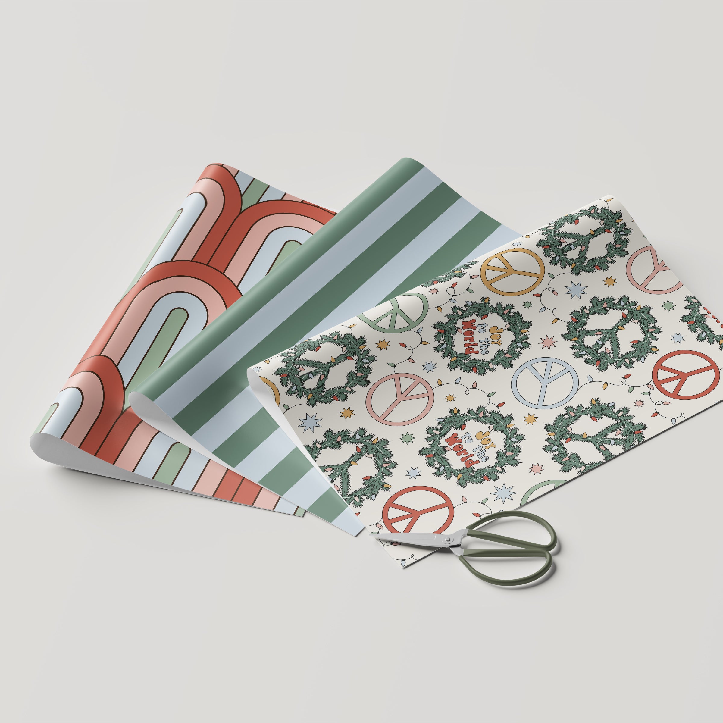 Green Stripes Wrapping Paper