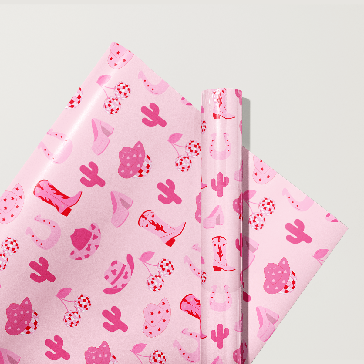 Disco Cactus Cowgirl Wrapping Paper