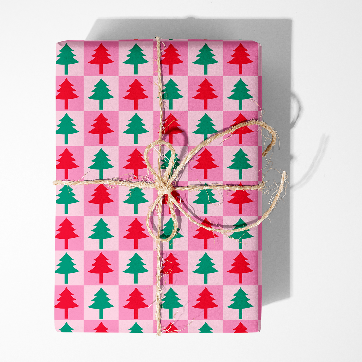 Checkered Trees Wrapping Paper