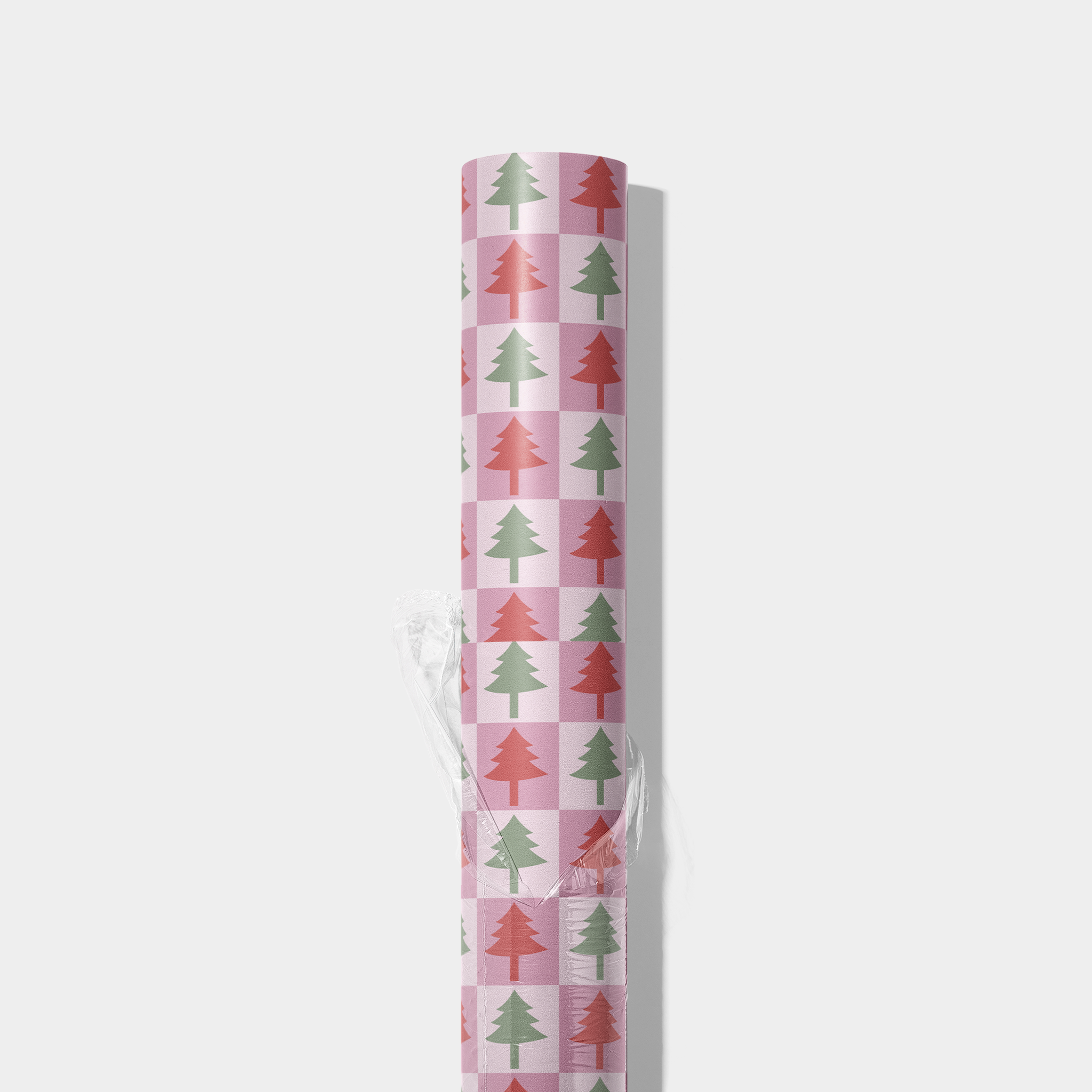 Checkered Christmas Trees Wrapping Paper