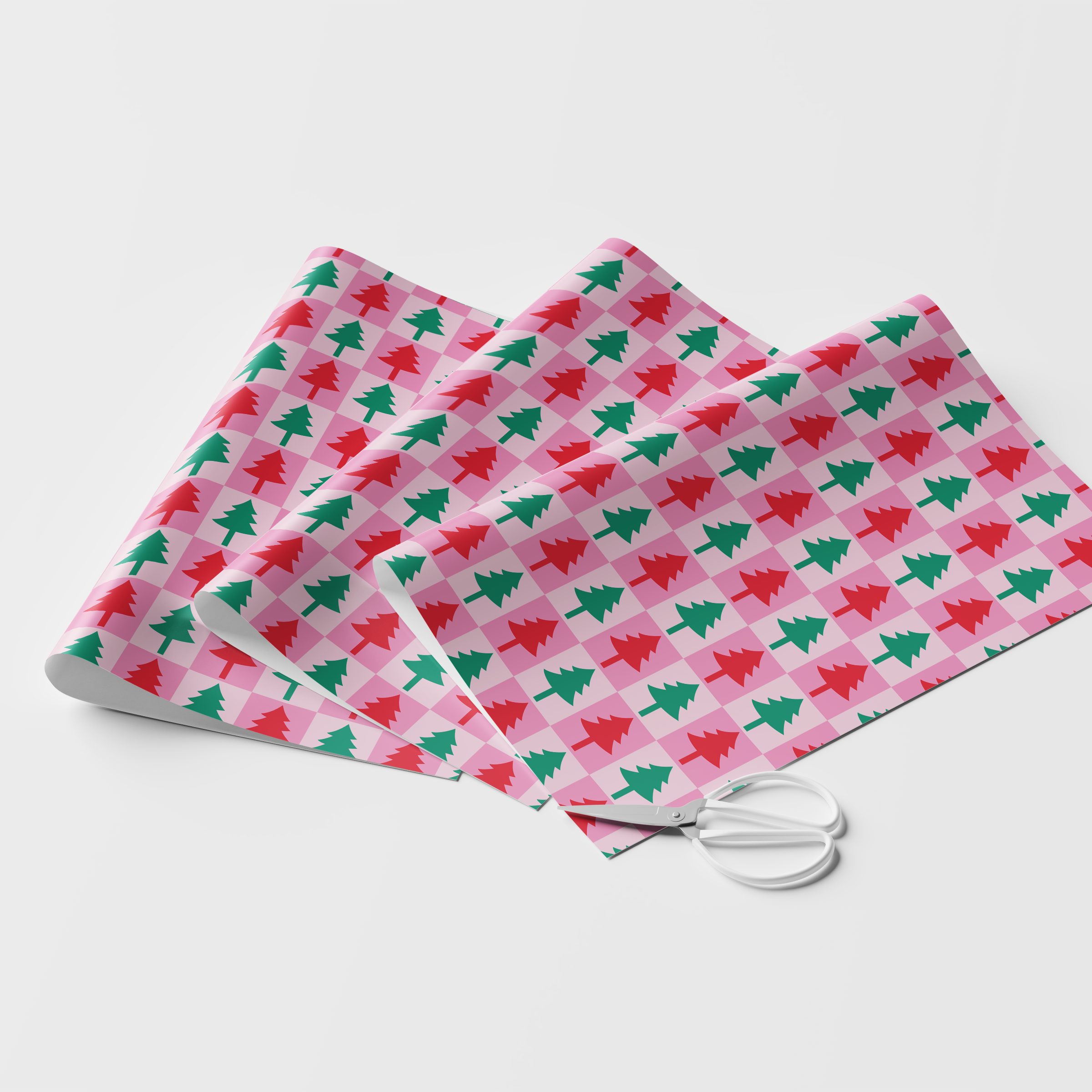 Checkered Trees Wrapping Paper