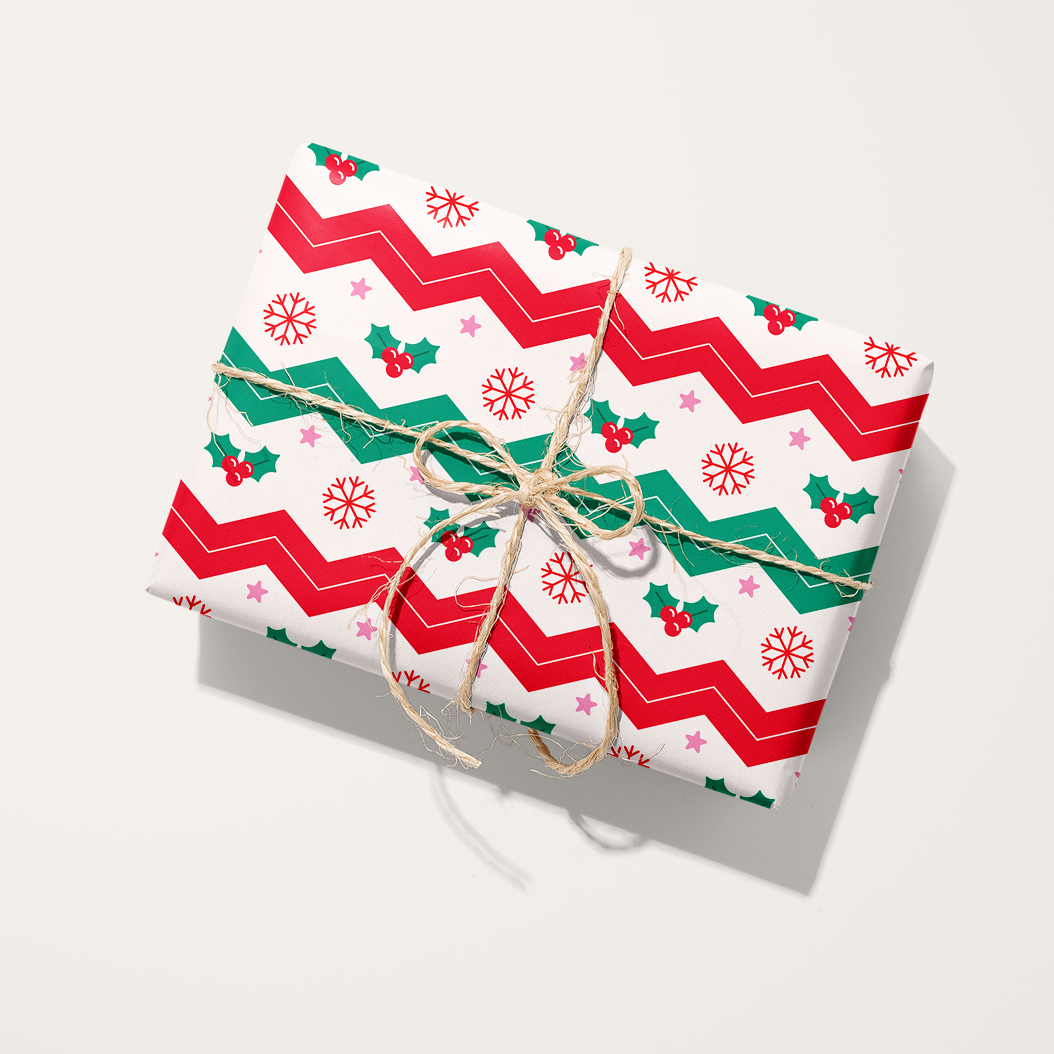 Chevron Mistletoe Wrapping Paper