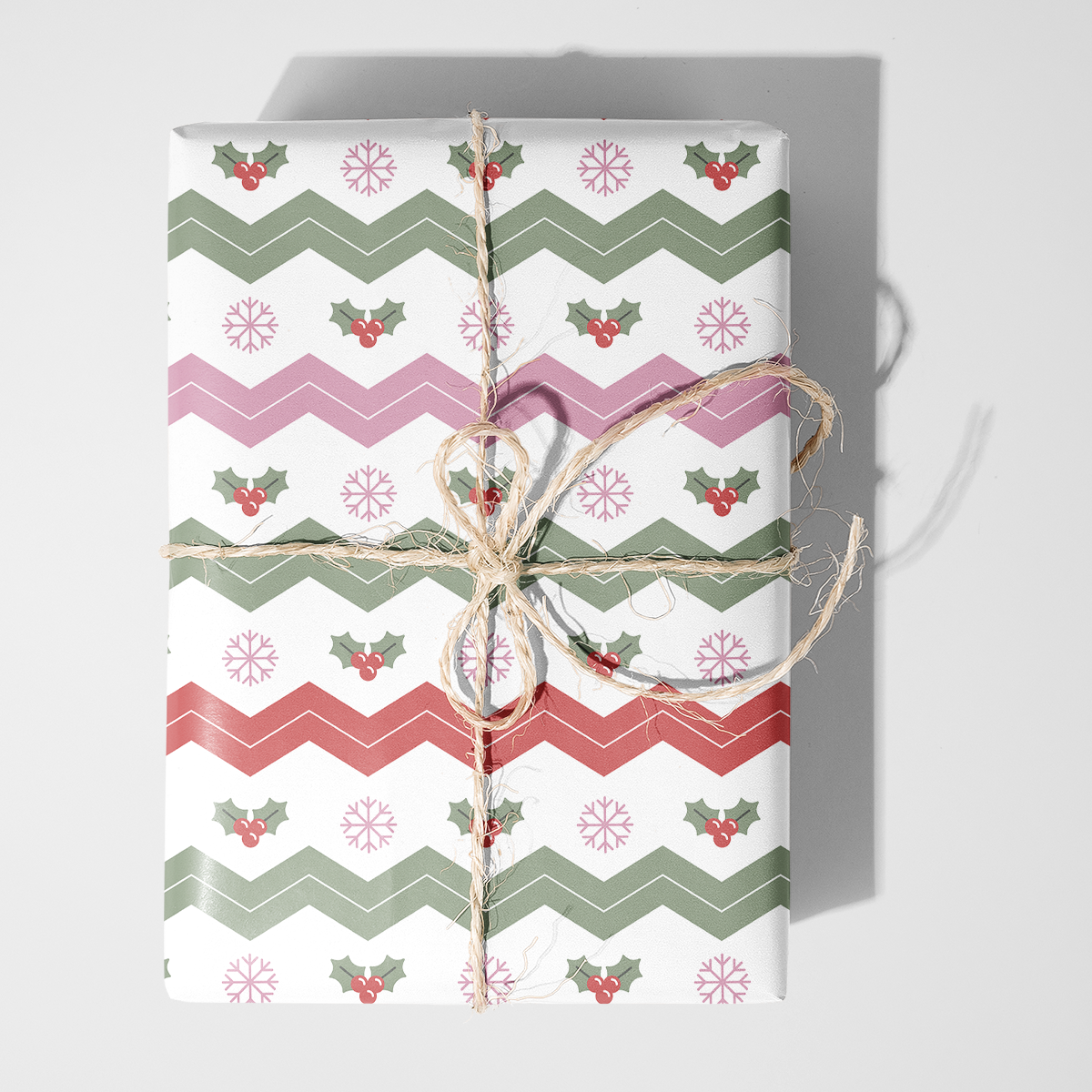 Chevron Mistletoe Wrapping Paper