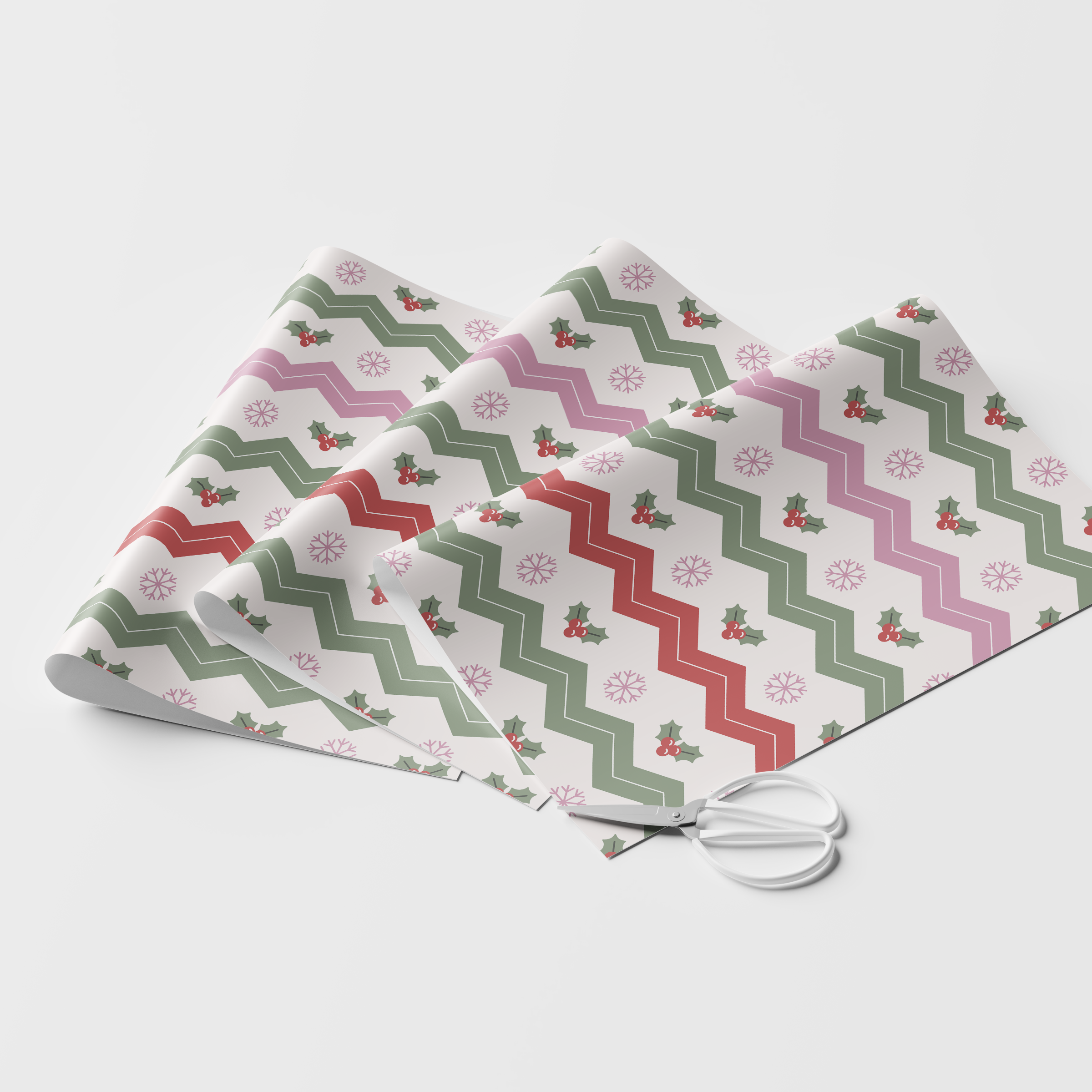 Chevron Mistletoe Wrapping Paper