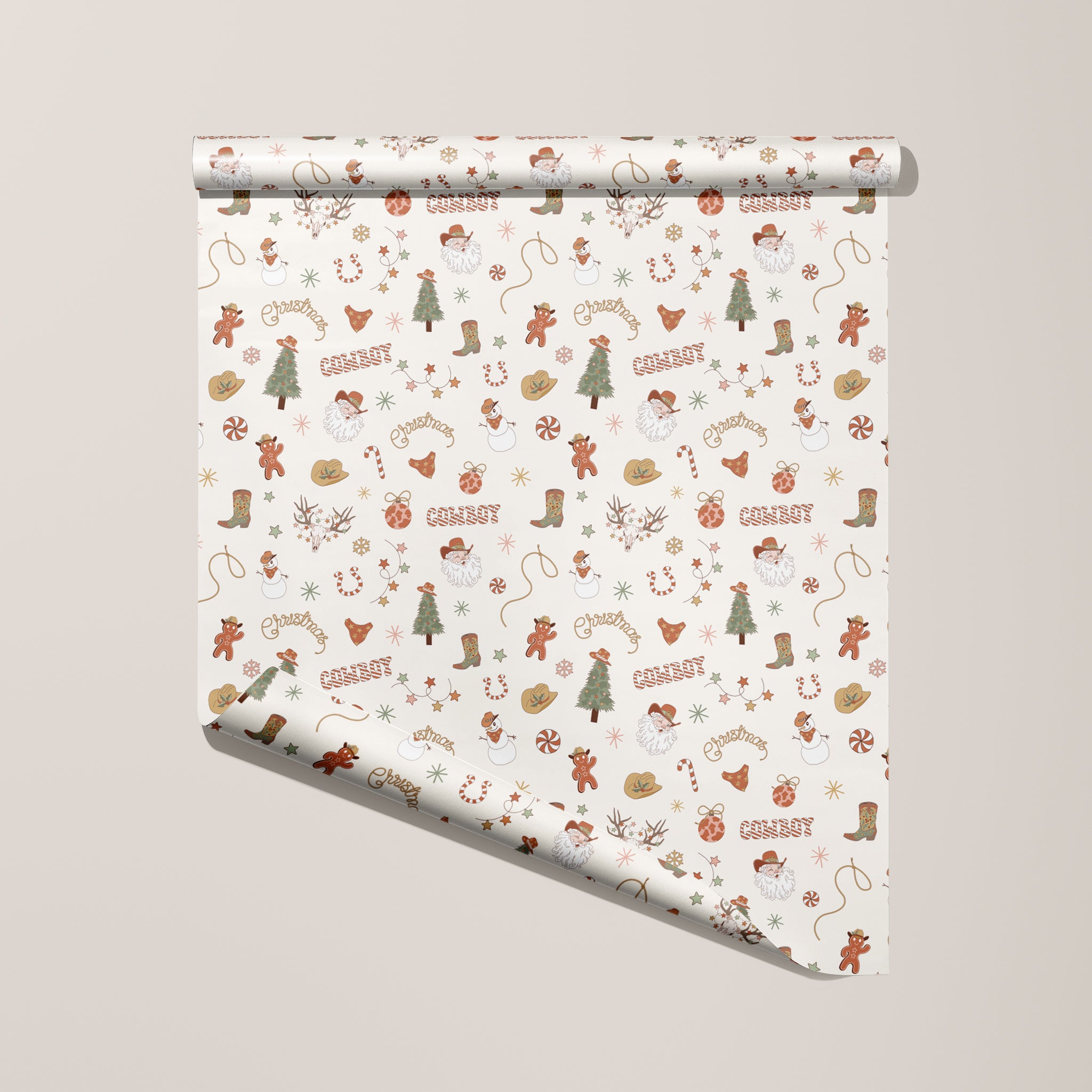 Western Christmas Pattern Wrapping Paper