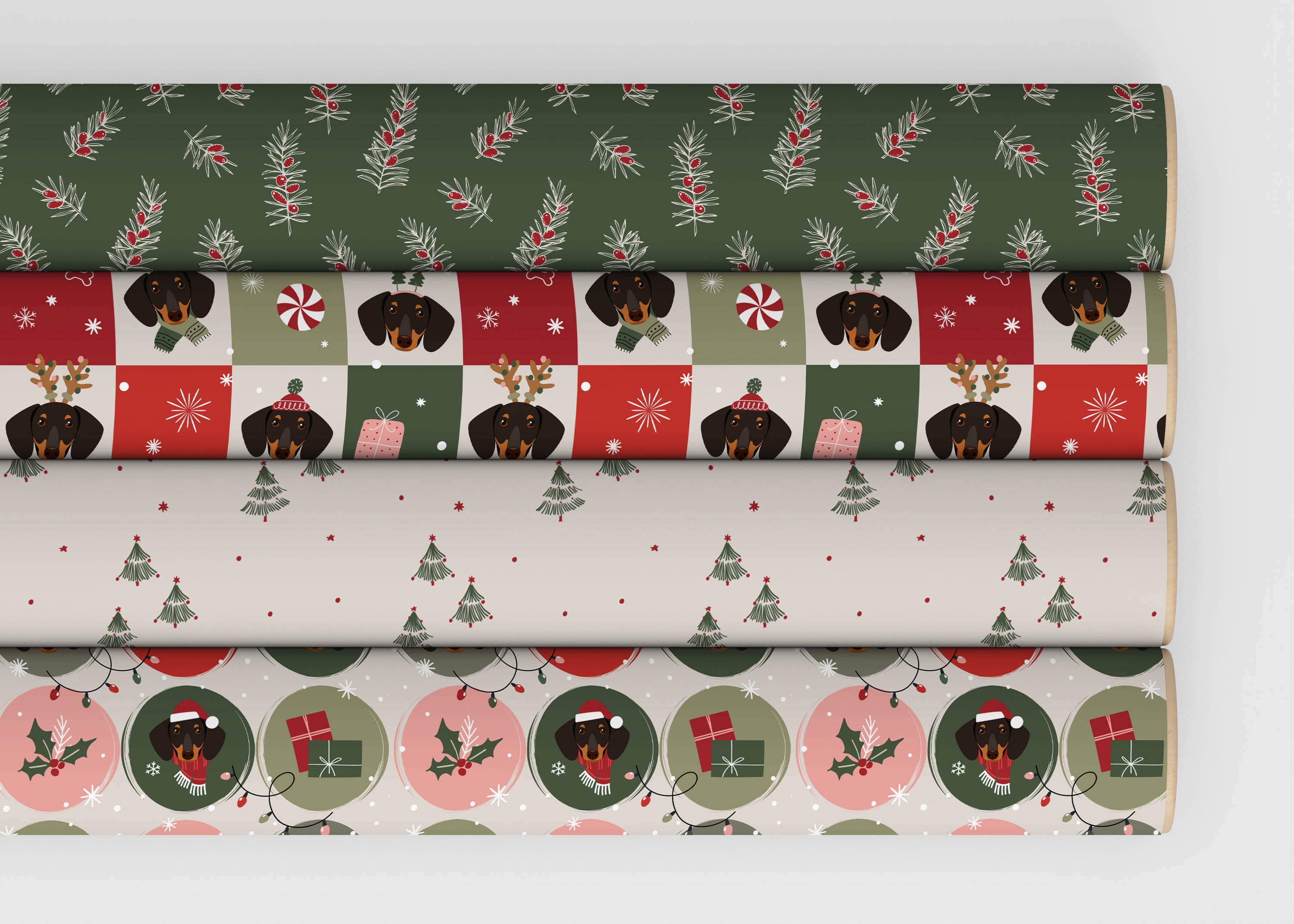 Dachshund Checkered Wrapping Paper