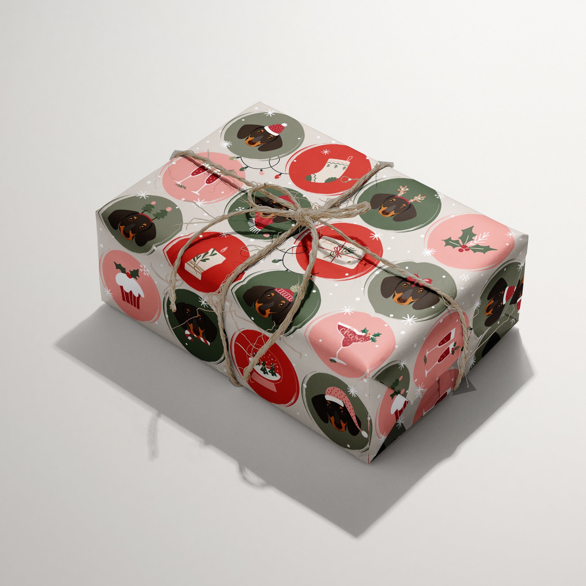 Dachshund Ornaments Wrapping Paper