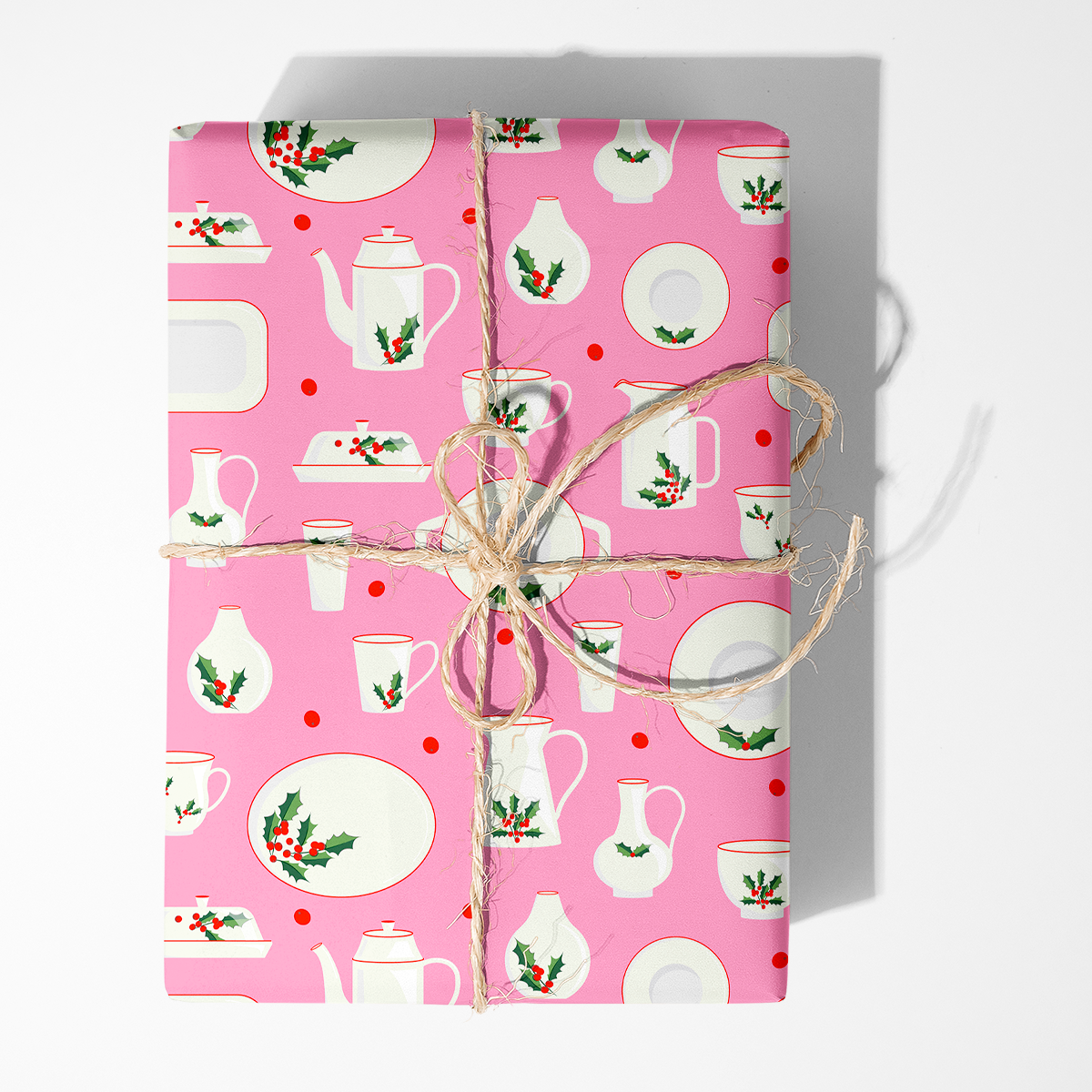 Christmas Dishes Wrapping Paper