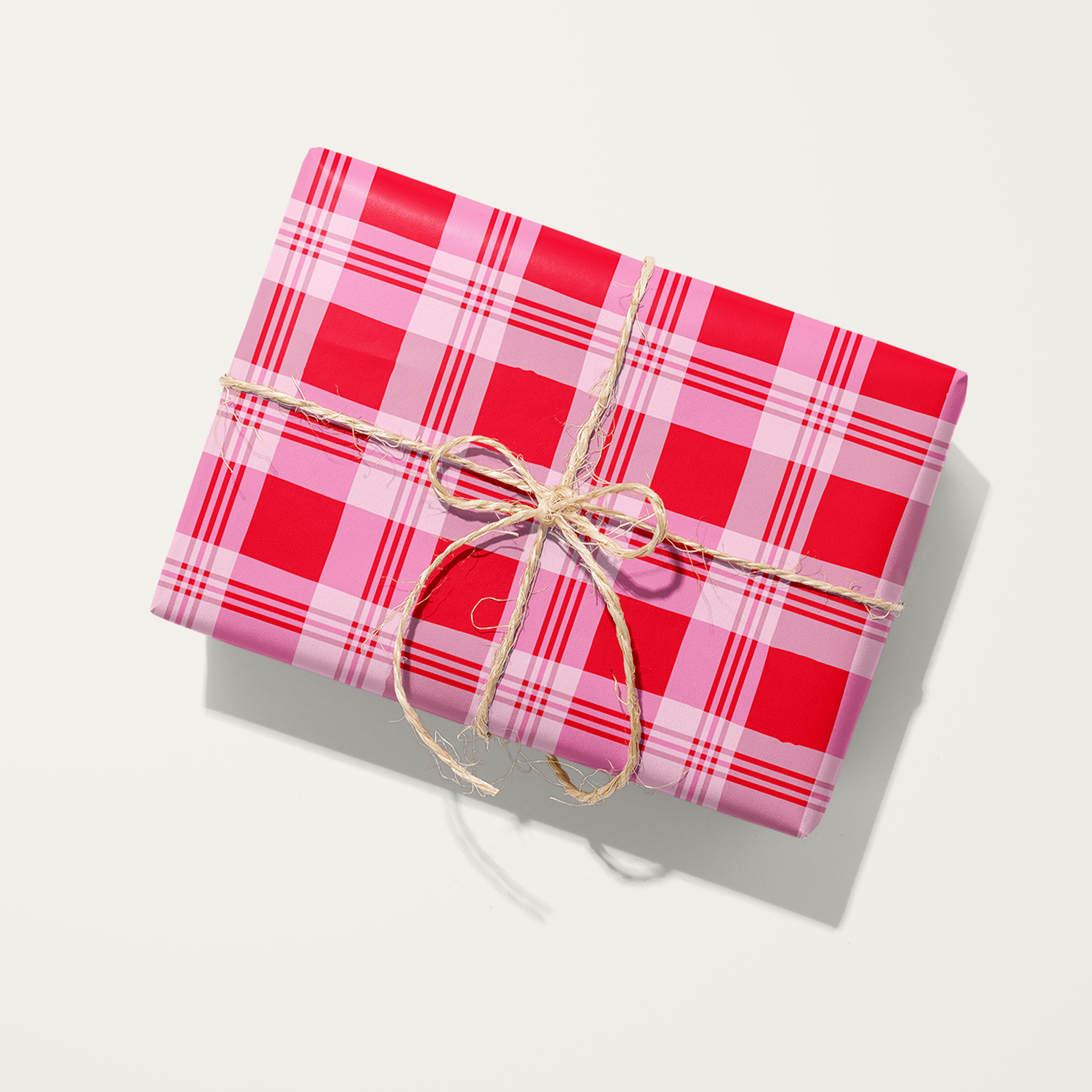 Pink and Red Flannel Wrapping Paper