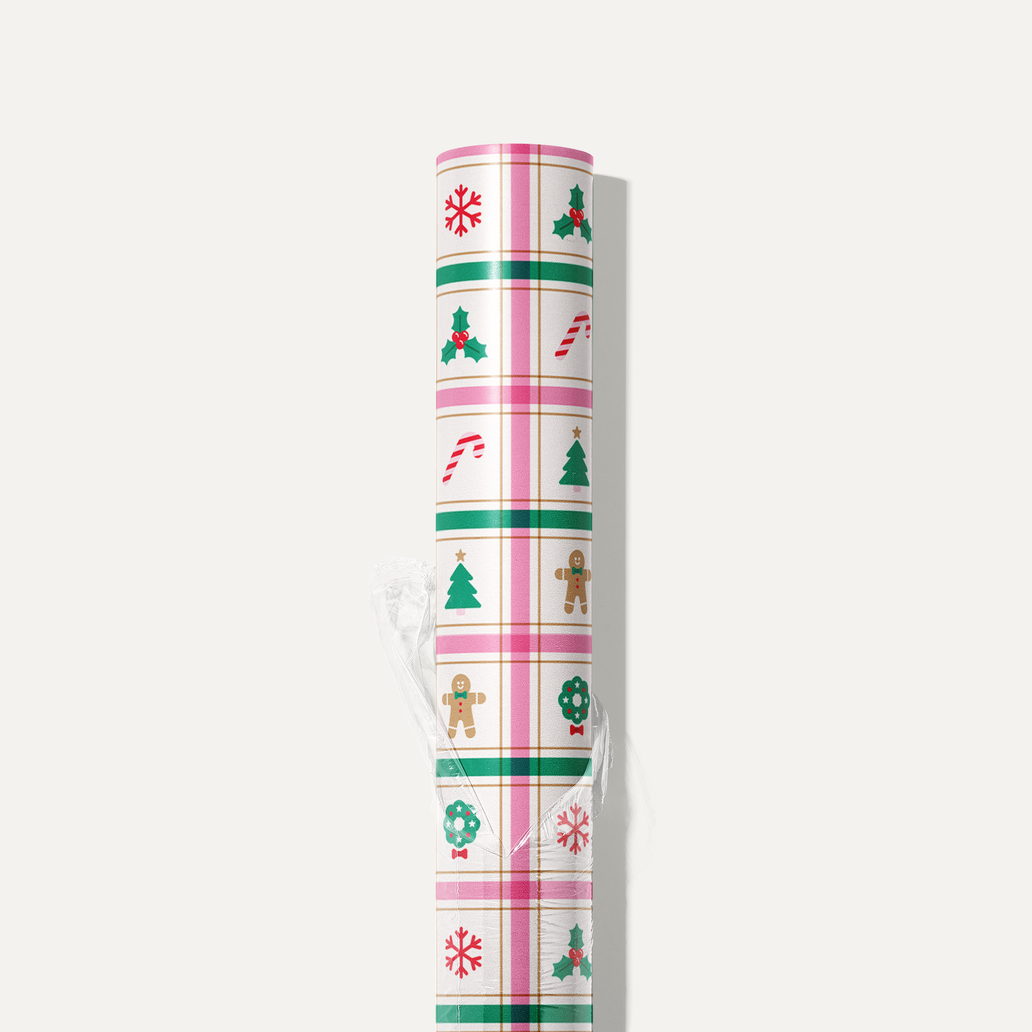 Gingham Christmas Picnic Wrapping Paper