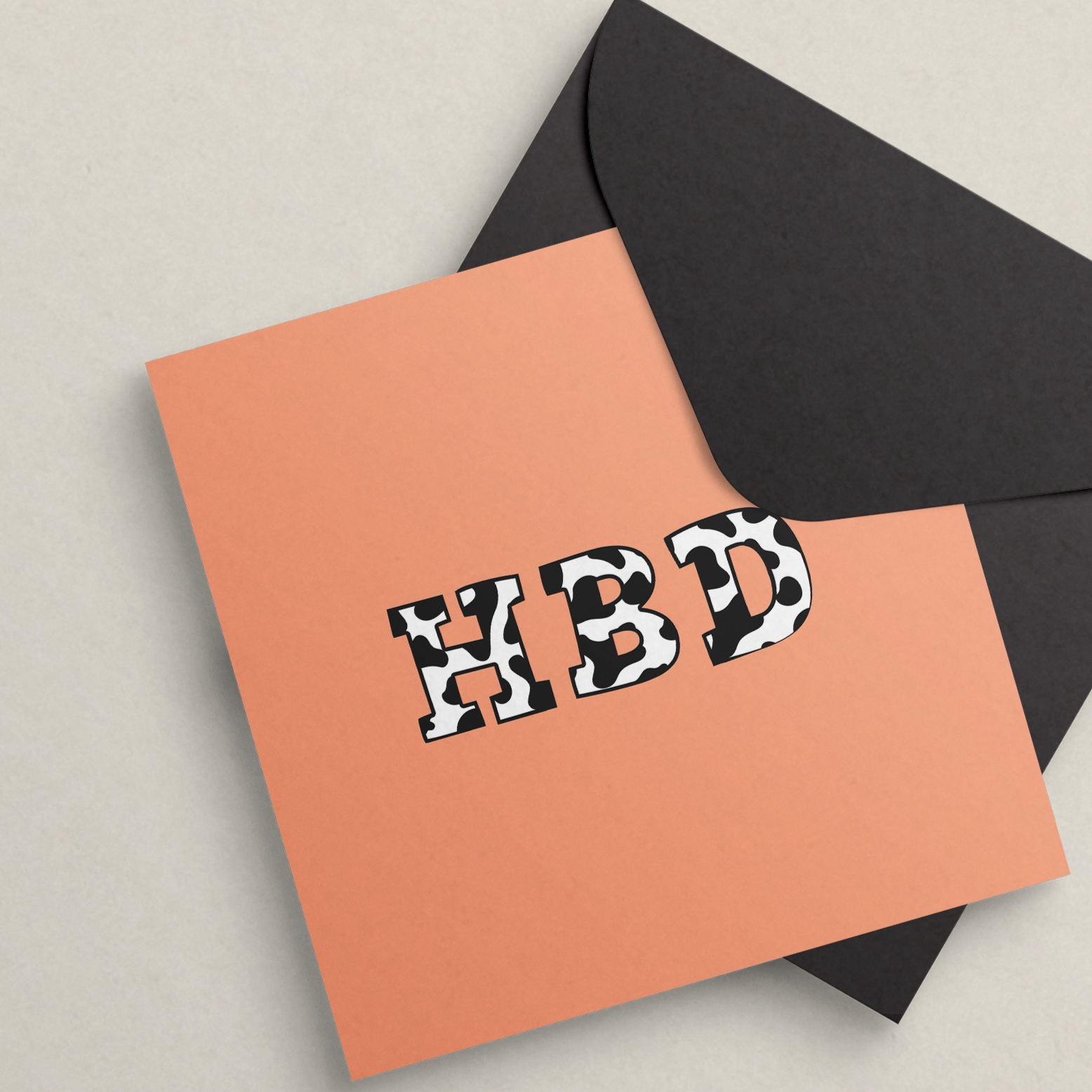 HBD Cow Print Birthday Card