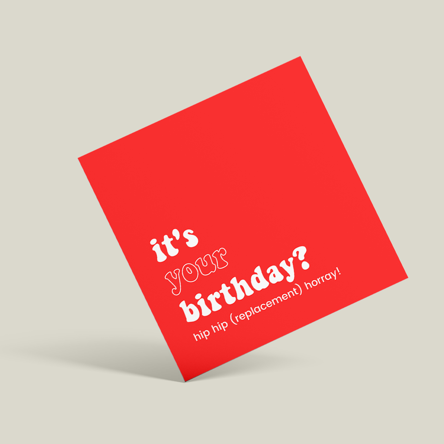 Red Hip Hip Replacement Birthday Card