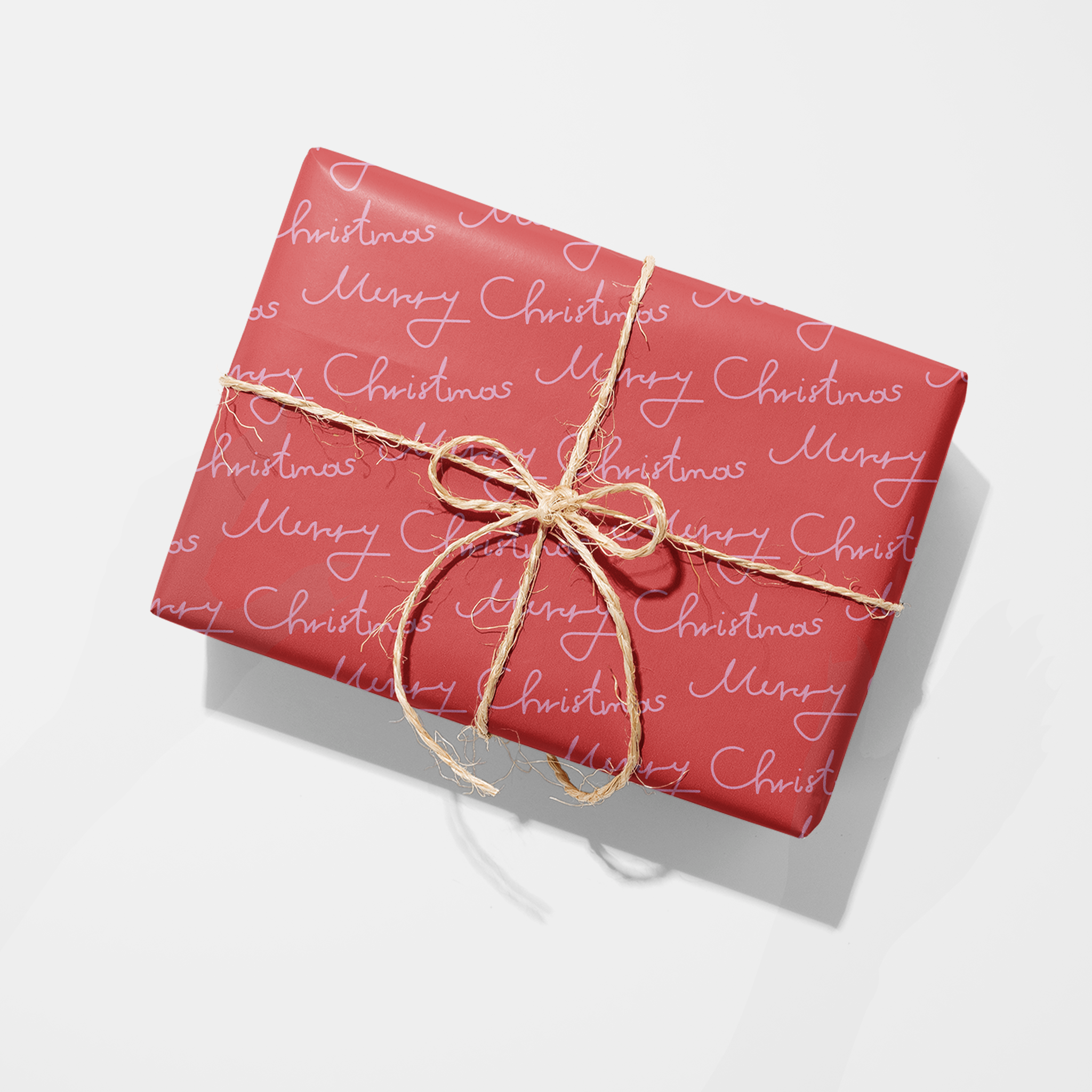 Red Merry Christmas Script Wrapping Paper