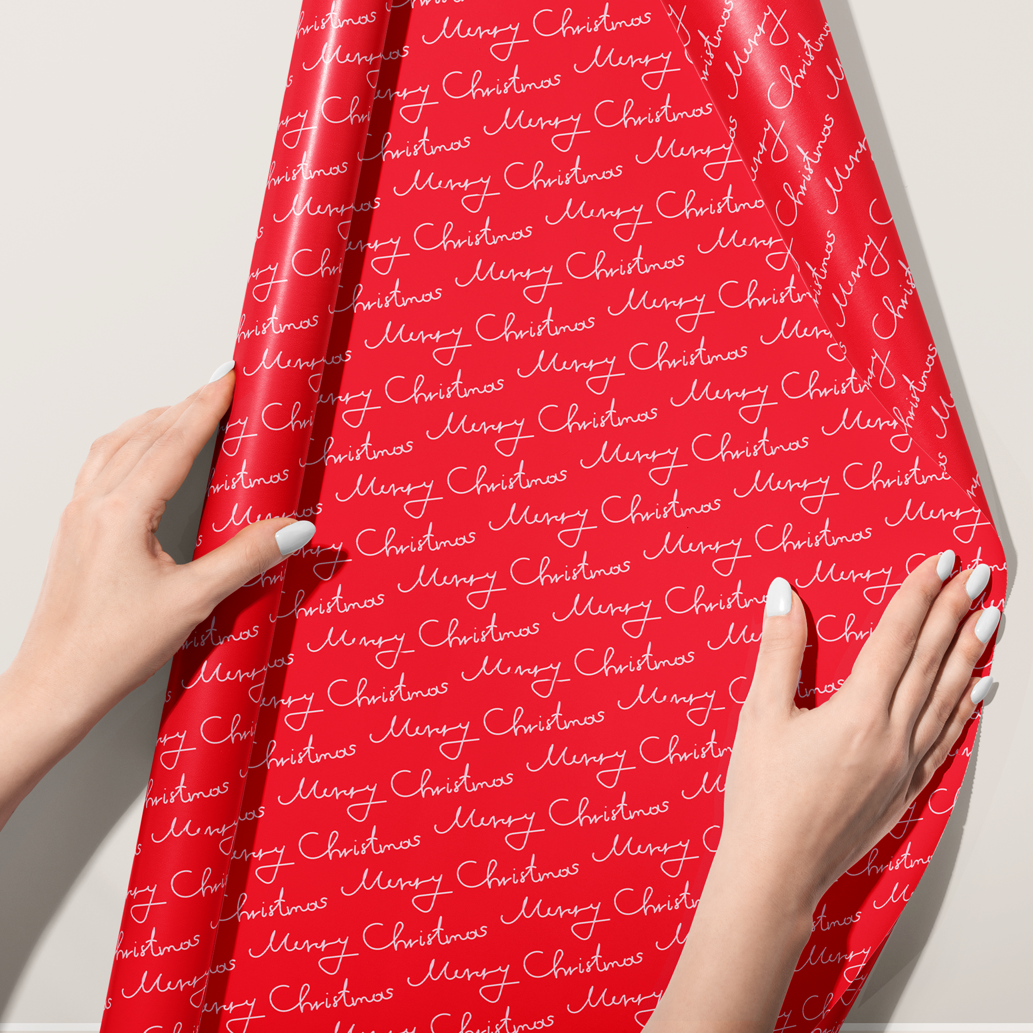 Merry Christmas Script Wrapping Paper