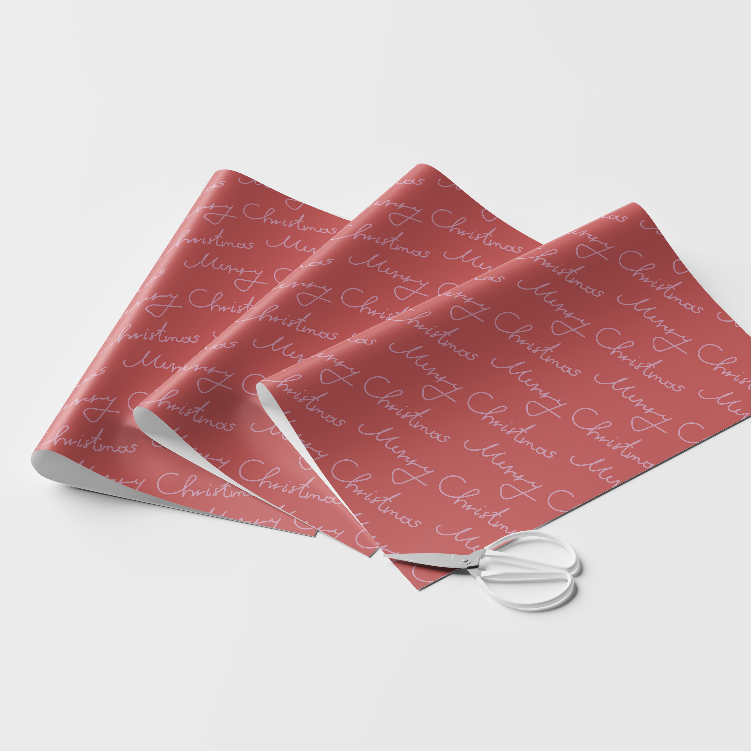 Red Merry Christmas Script Wrapping Paper