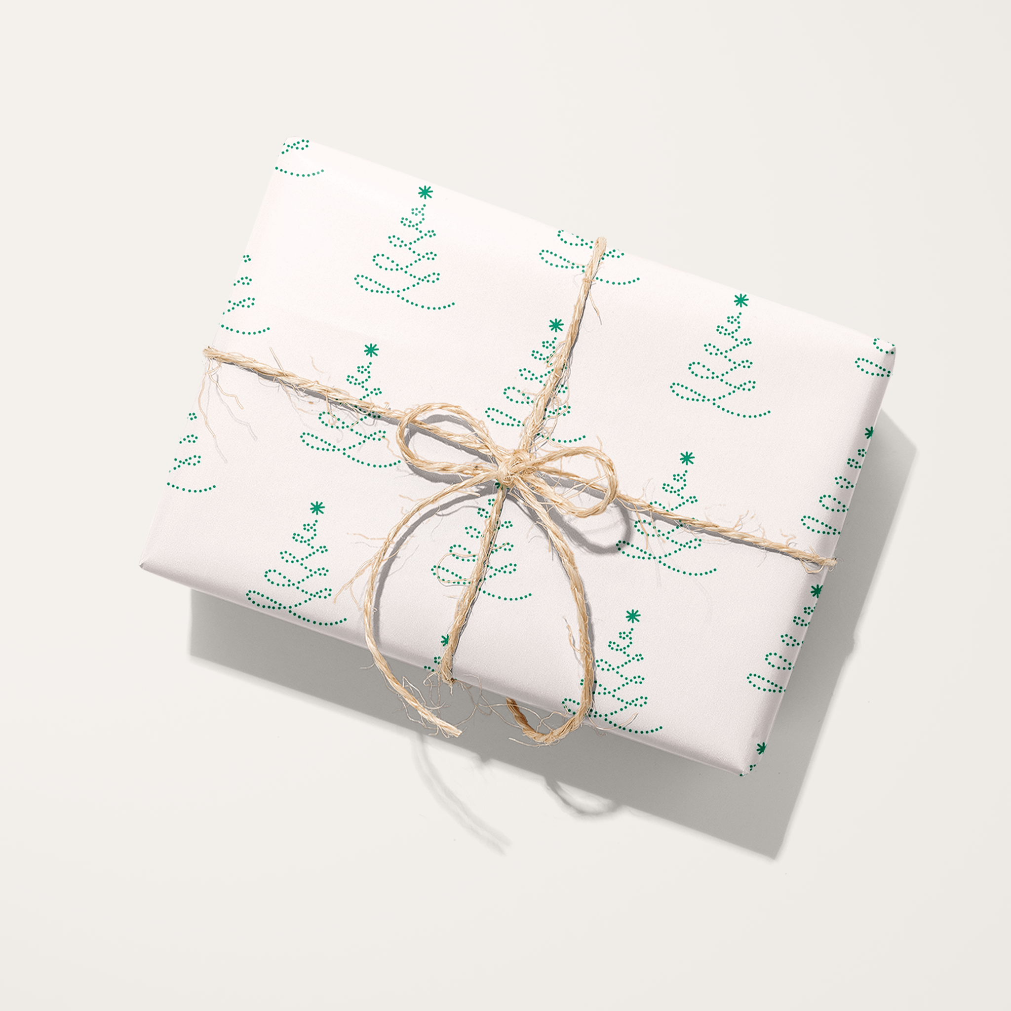 Stitched Christmas Trees Wrapping Paper