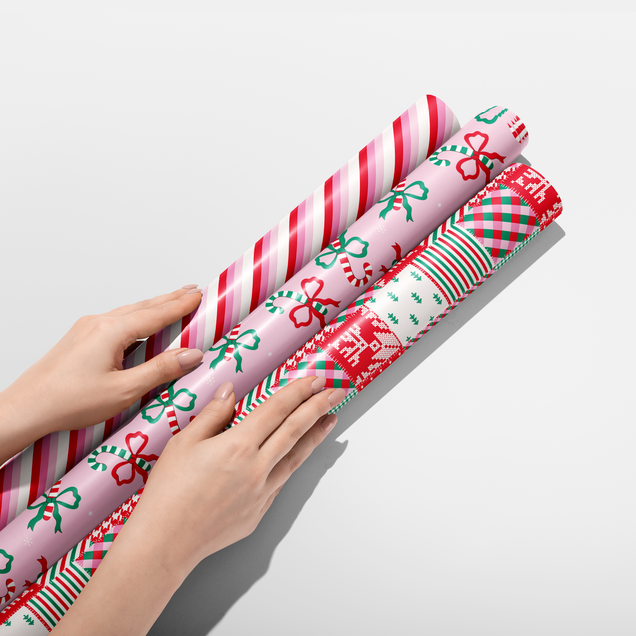 Candy Cane Bows Wrapping Paper