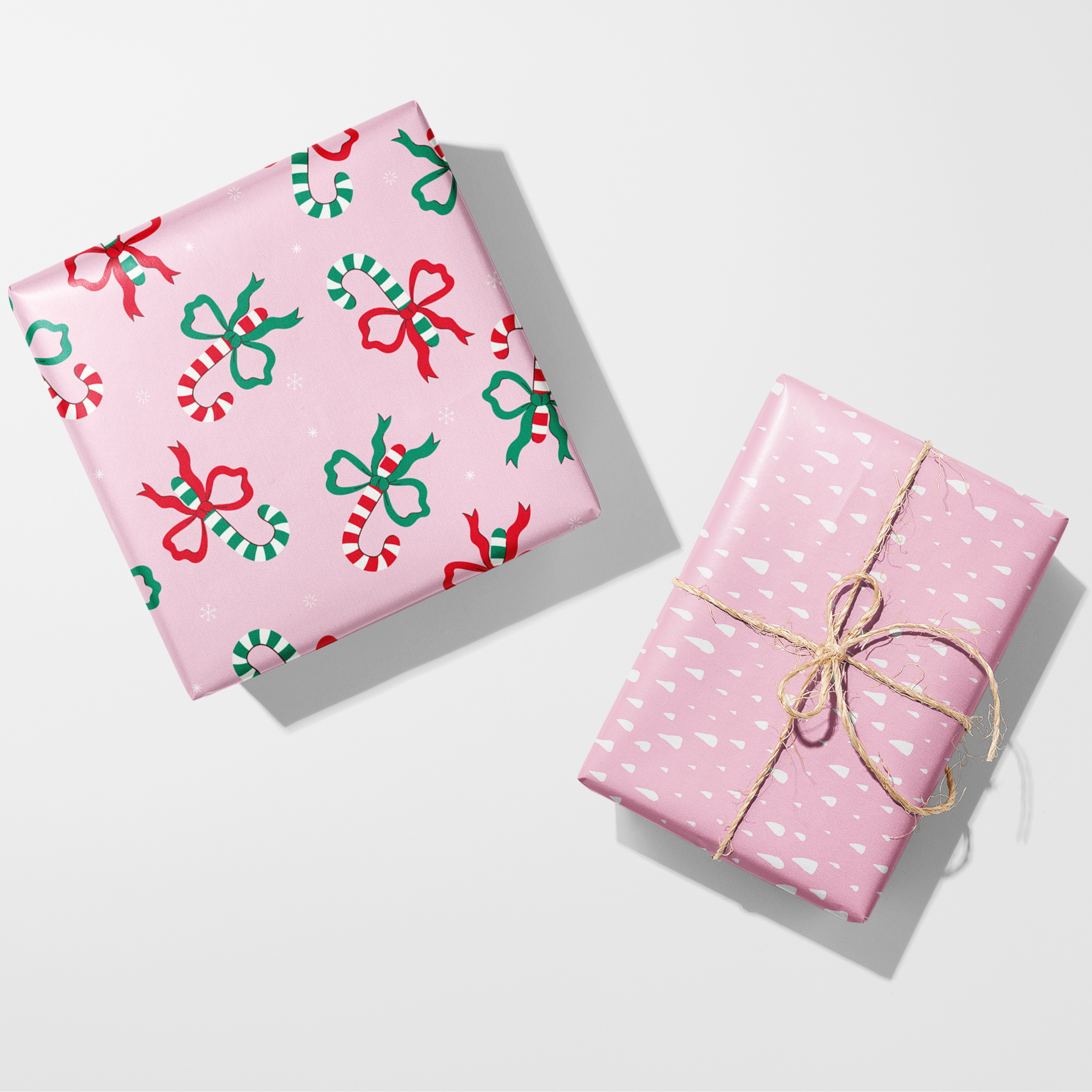 Candy Cane Bows Wrapping Paper