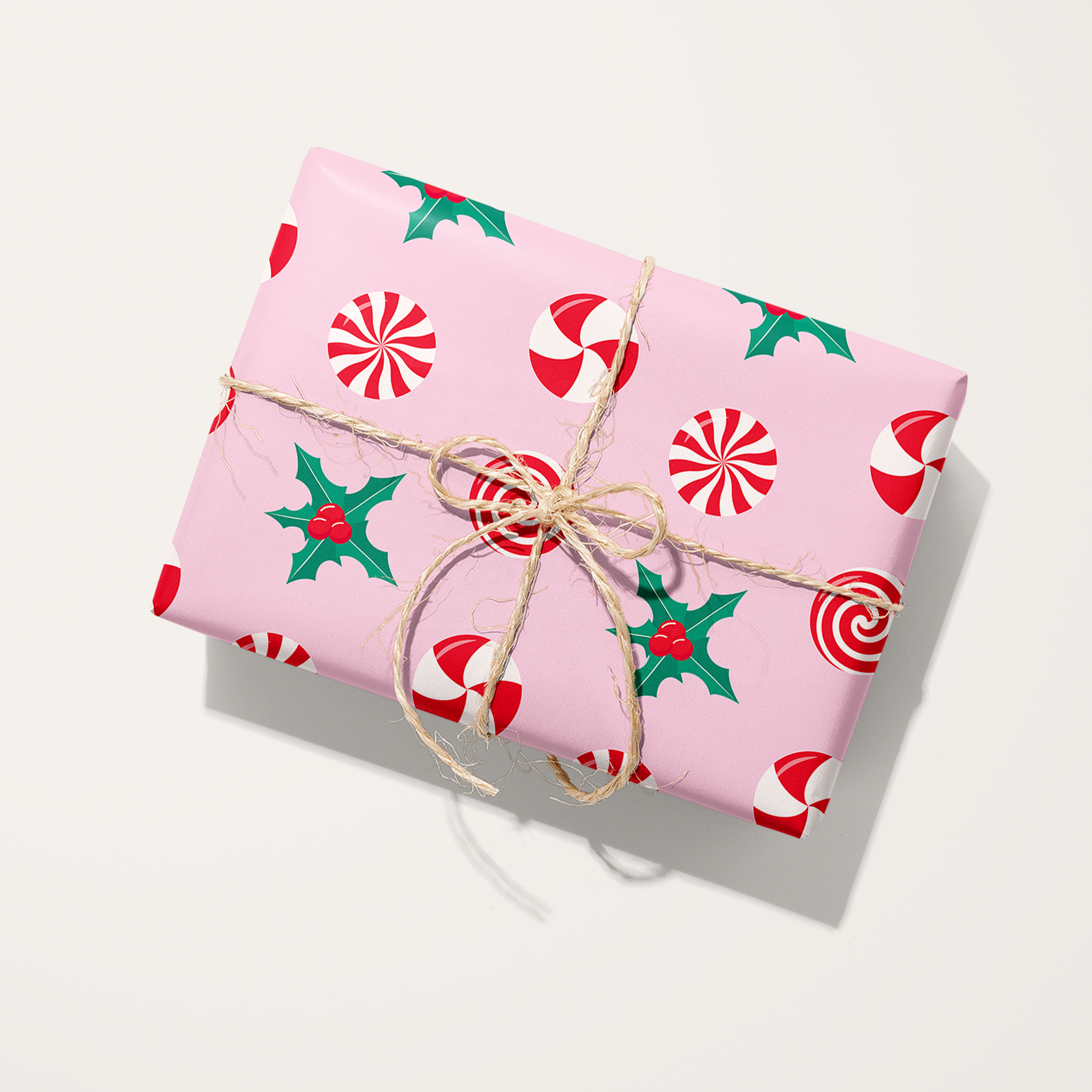 Peppermint Mistletoe Candy Wrapping Paper