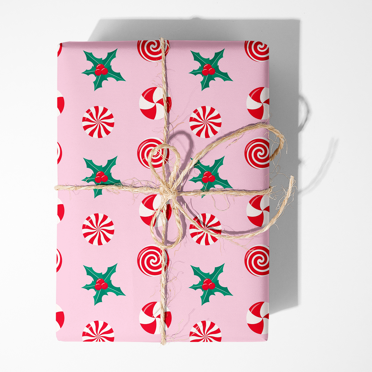 Peppermint Mistletoe Candy Wrapping Paper