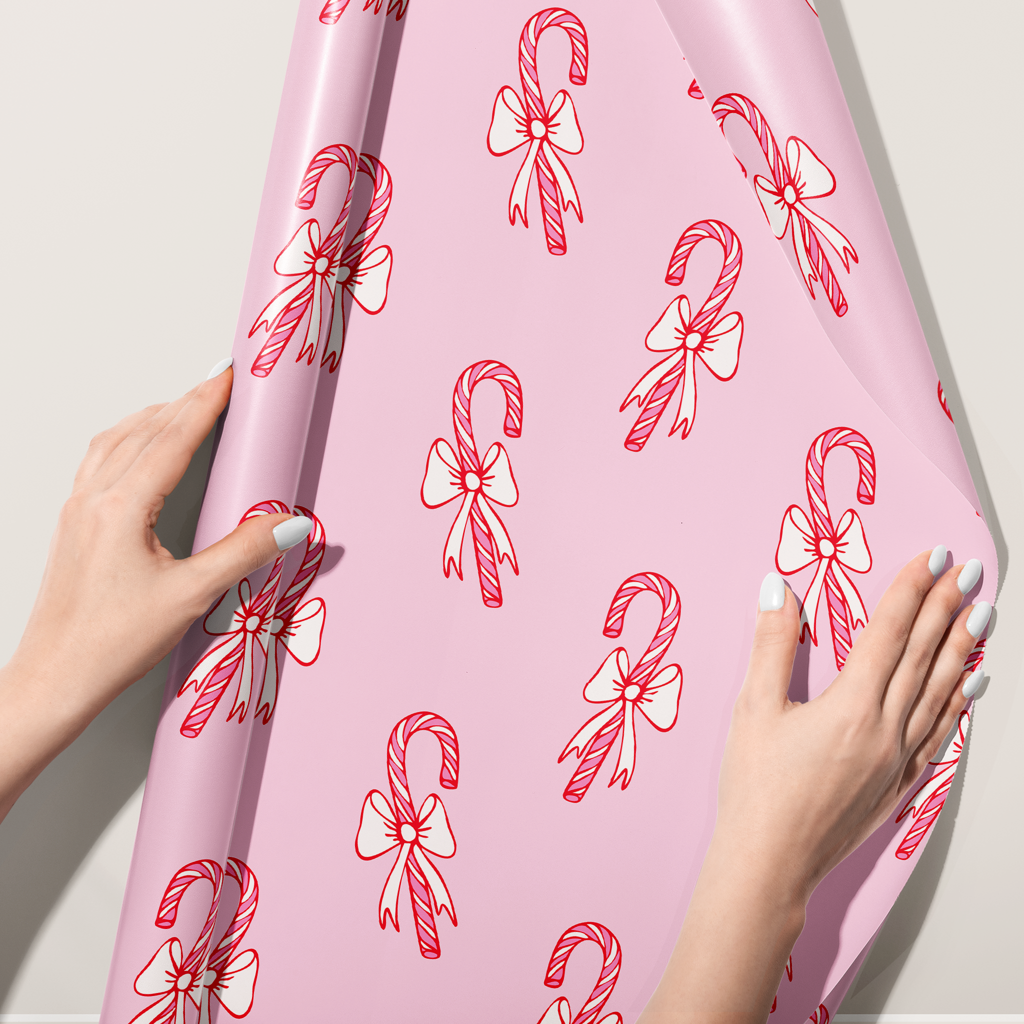 Retro Candy Cane Wrapping Paper