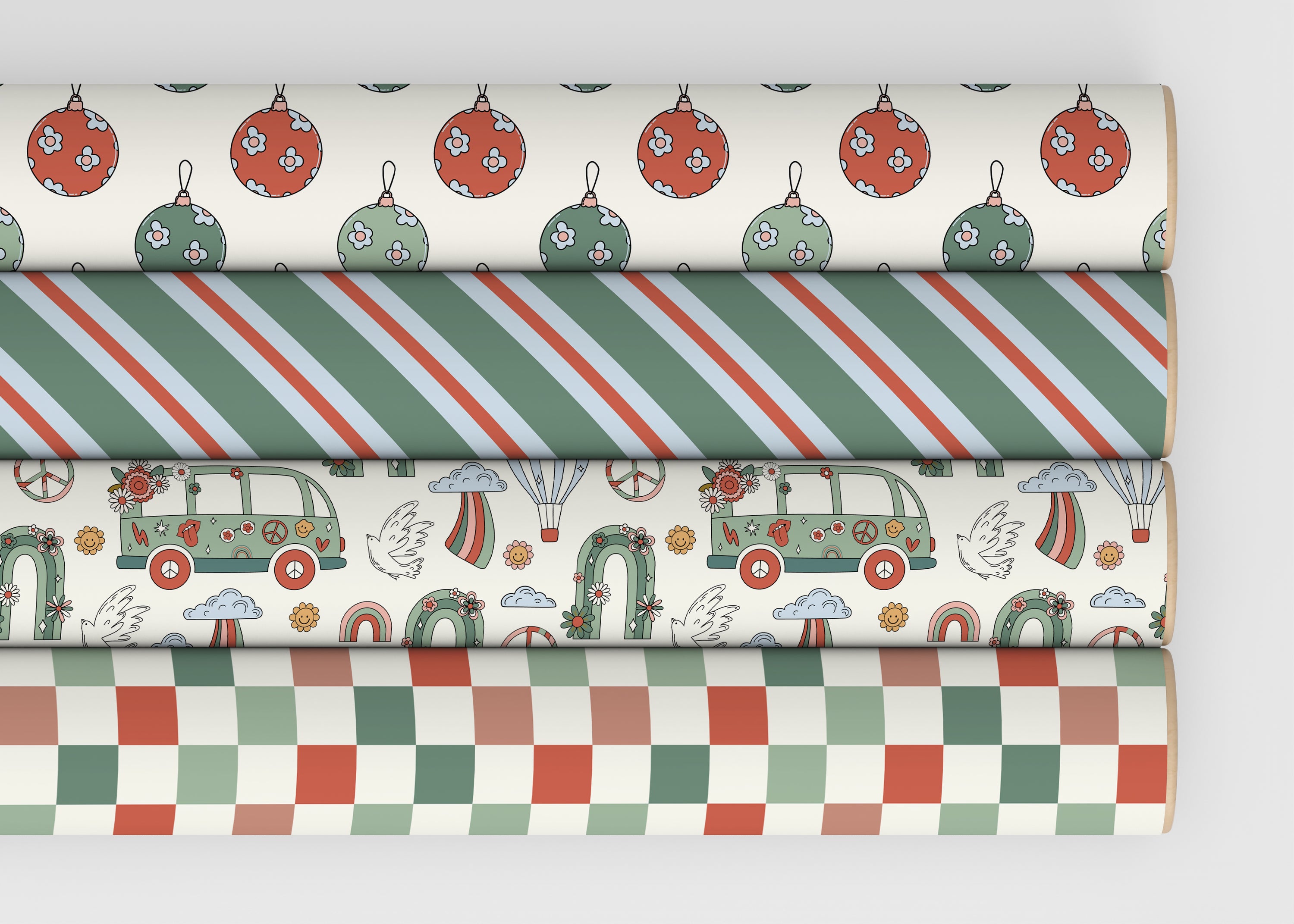 Retro Ornaments Wrapping Paper