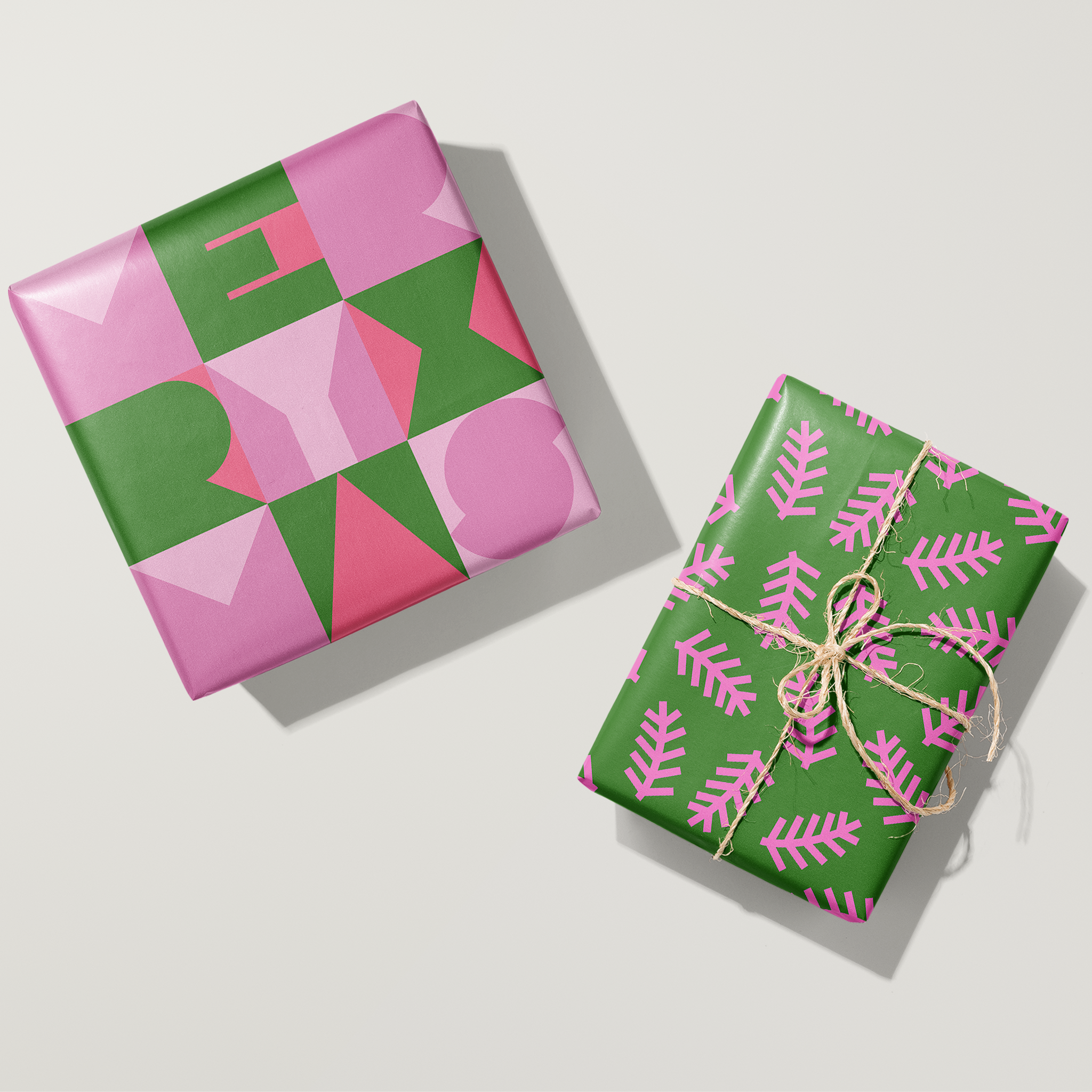 Merry Xmas Blocks Wrapping Paper