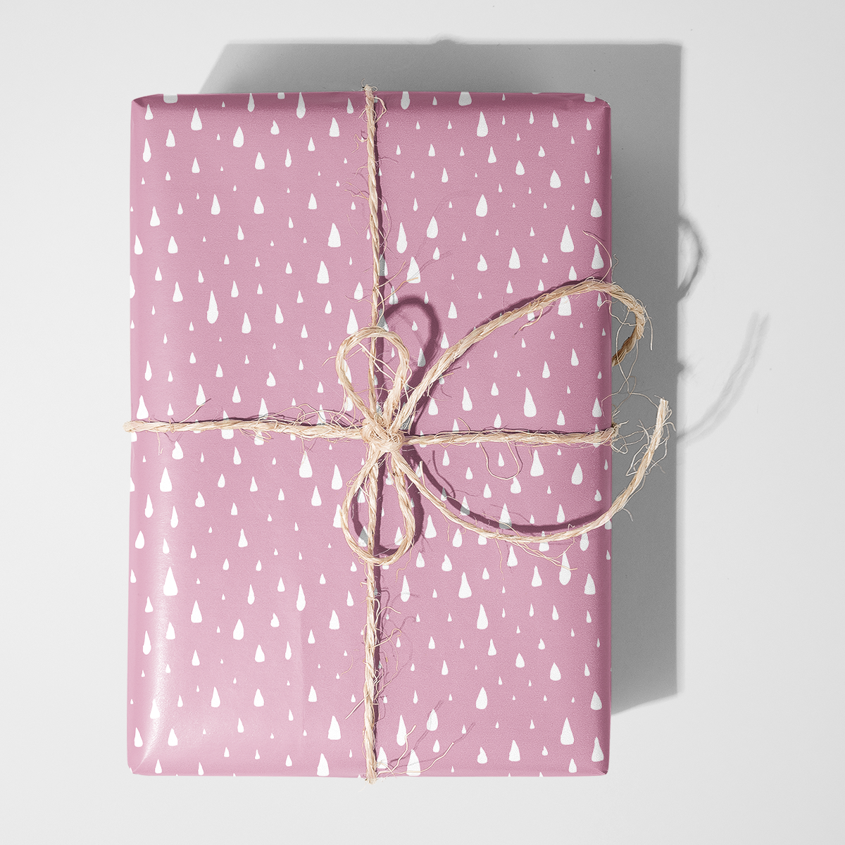 Pink Falling Snow Wrapping Paper