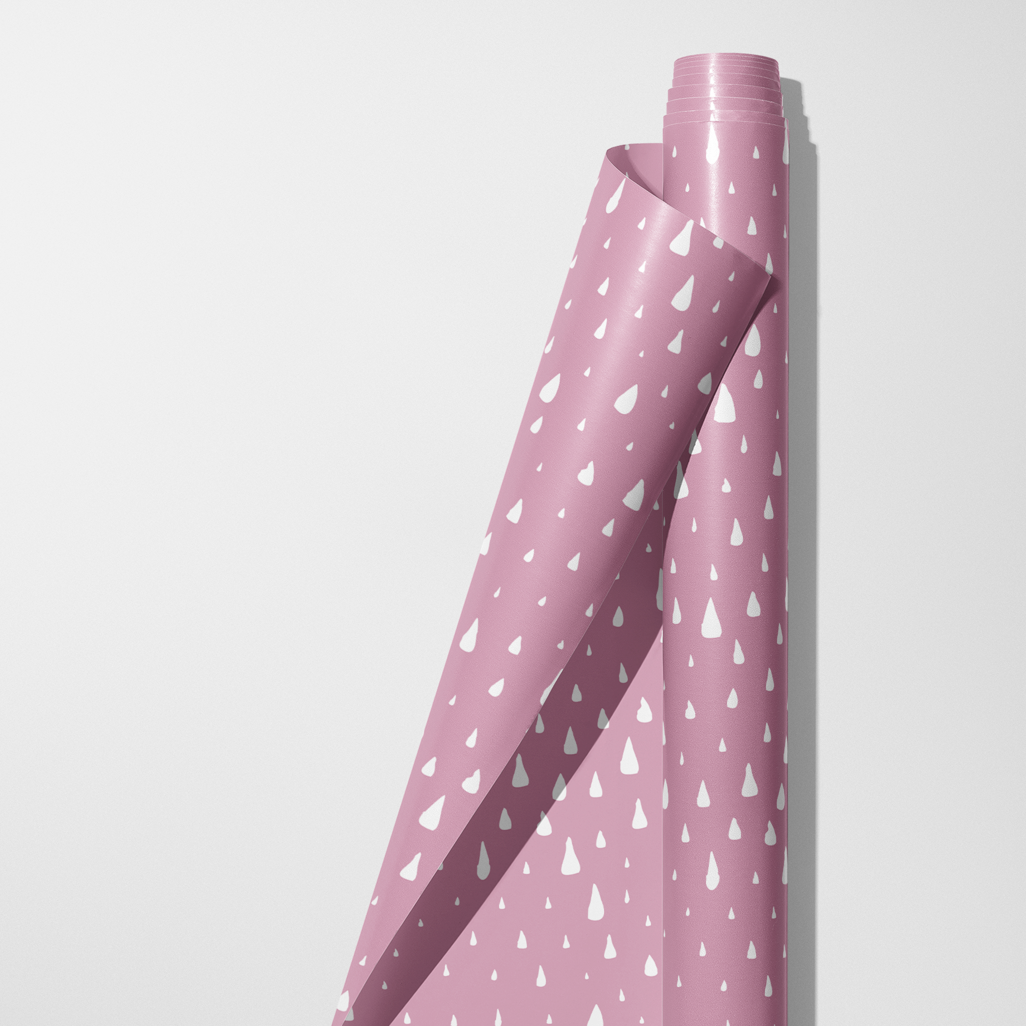 Pink Falling Snow Wrapping Paper