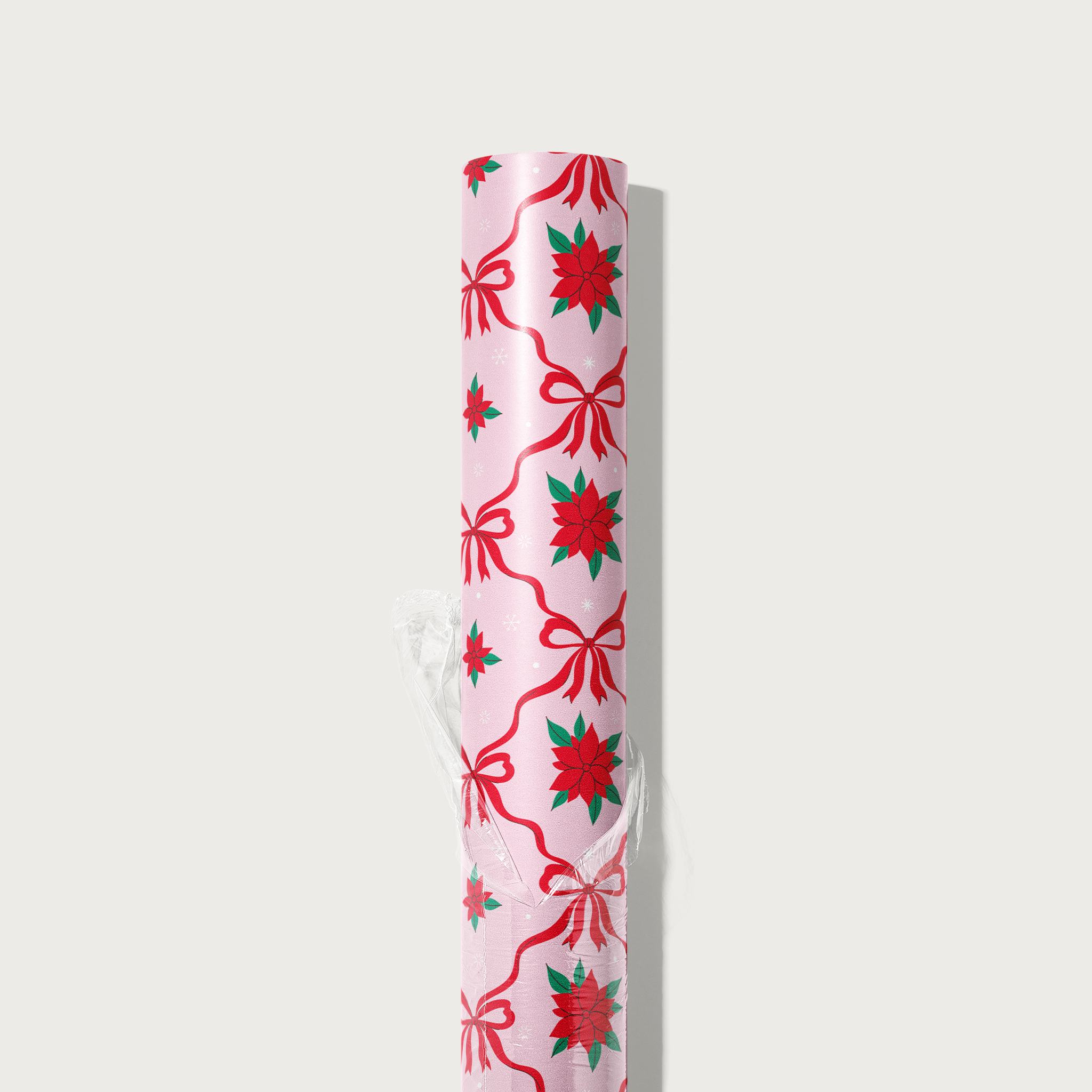 Poinsettia Bows Wrapping Paper