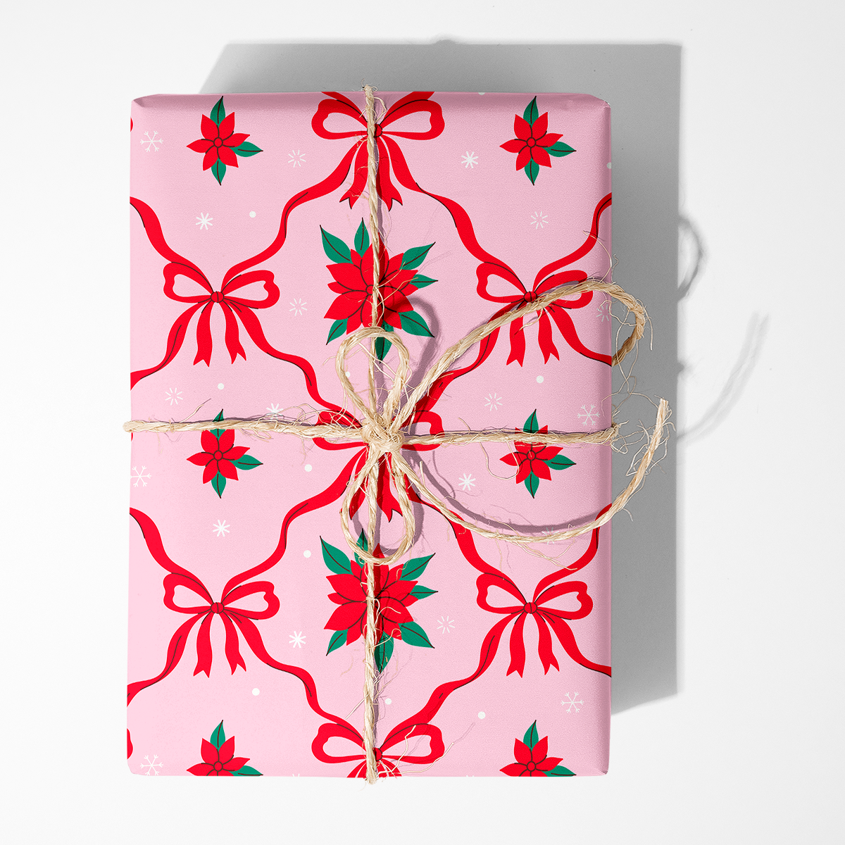 Poinsettia Bows Wrapping Paper