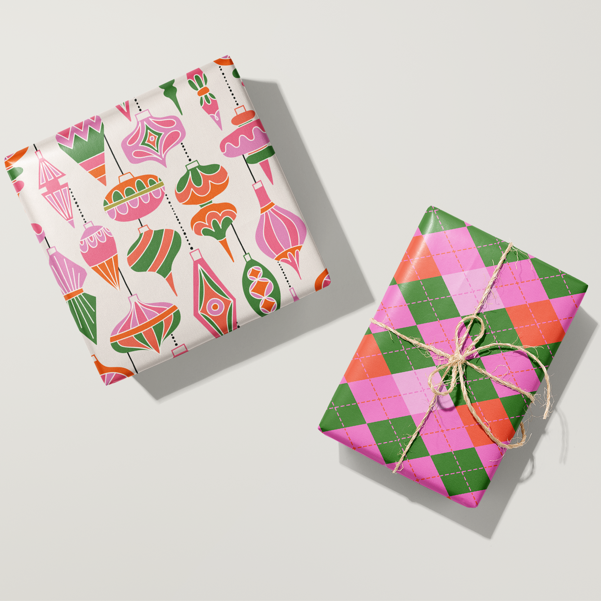 Retro Ornaments Wrapping Paper