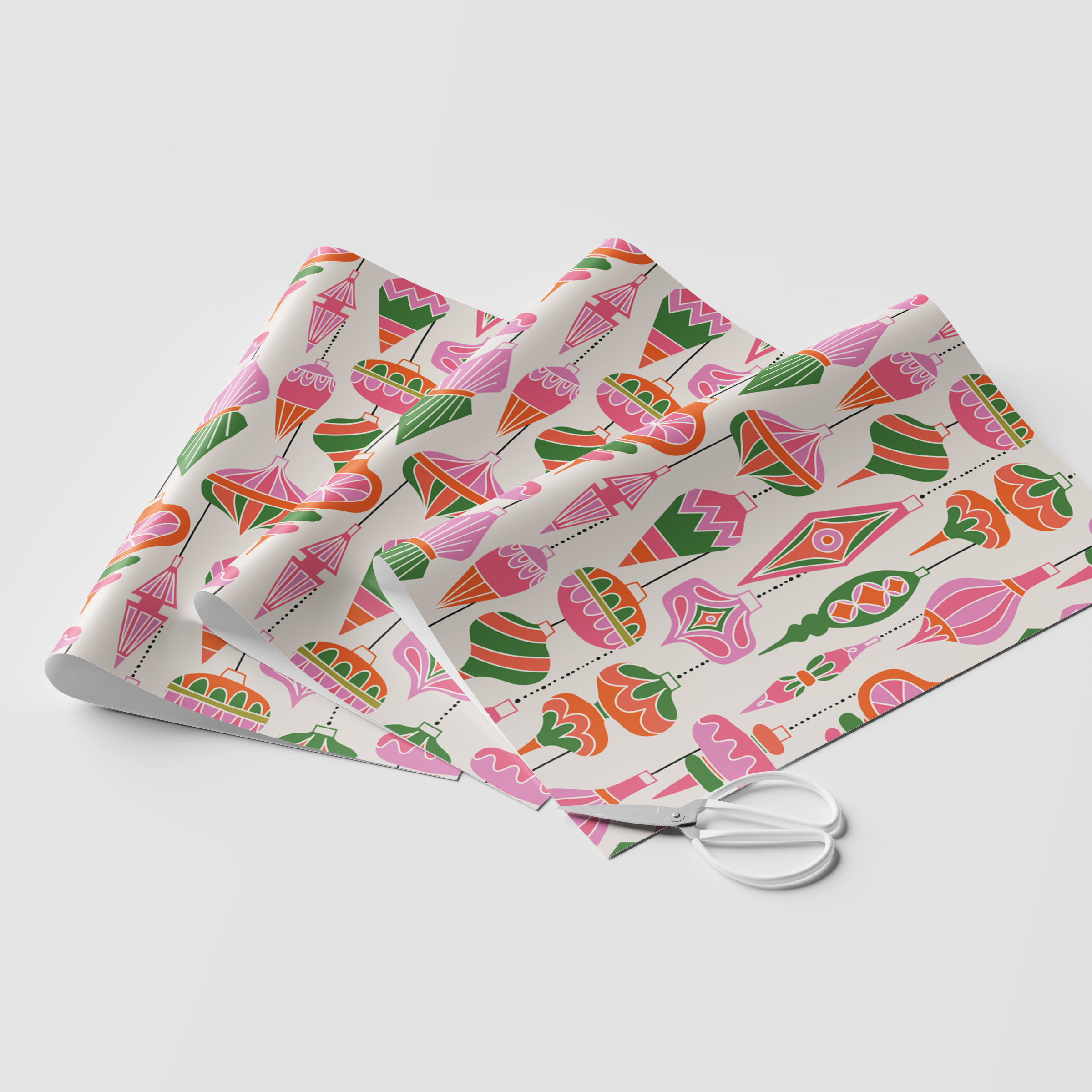 Retro Ornaments Wrapping Paper